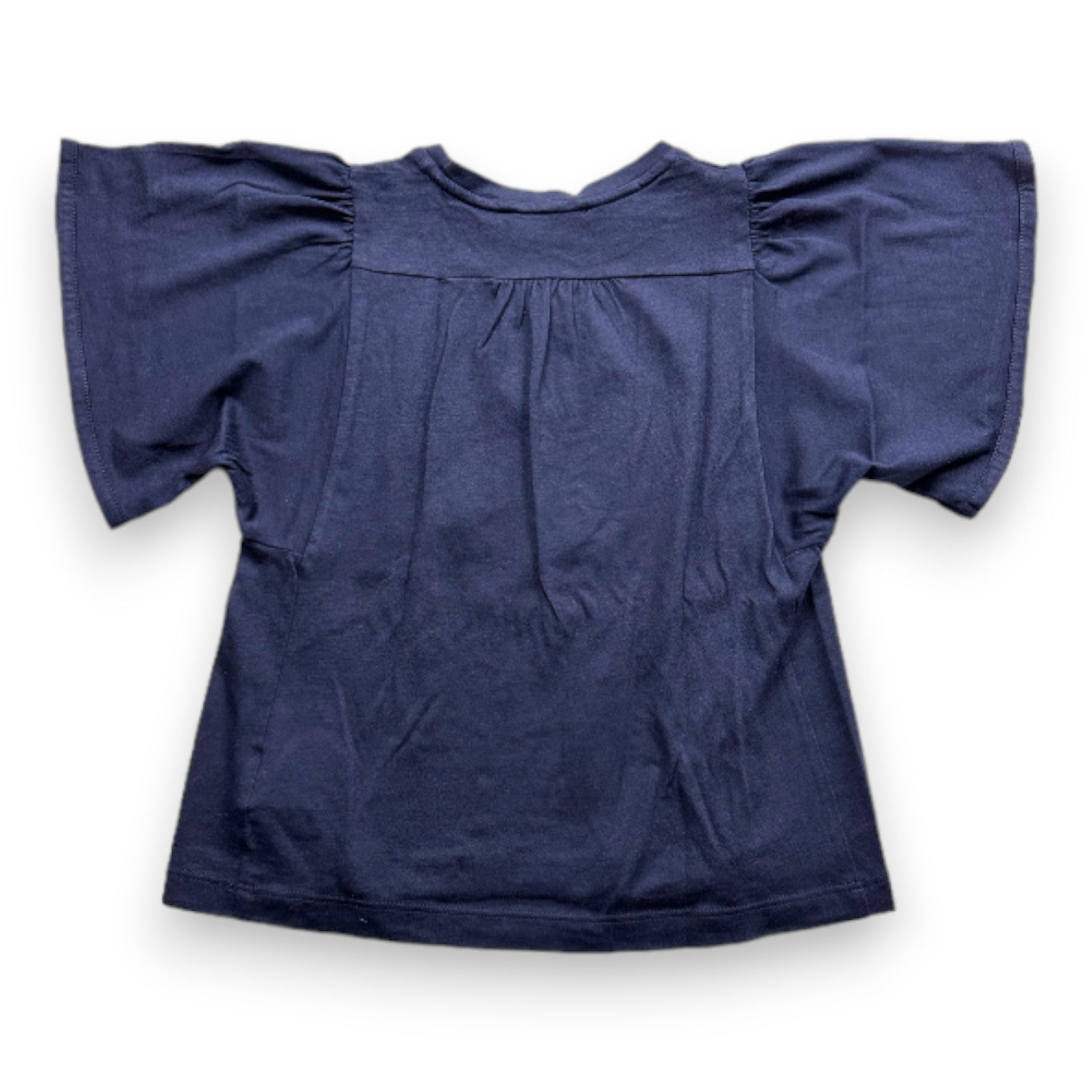 CHLOE - T-shirt bleu marine à manches courtes avec broderie neuf - 6 ans