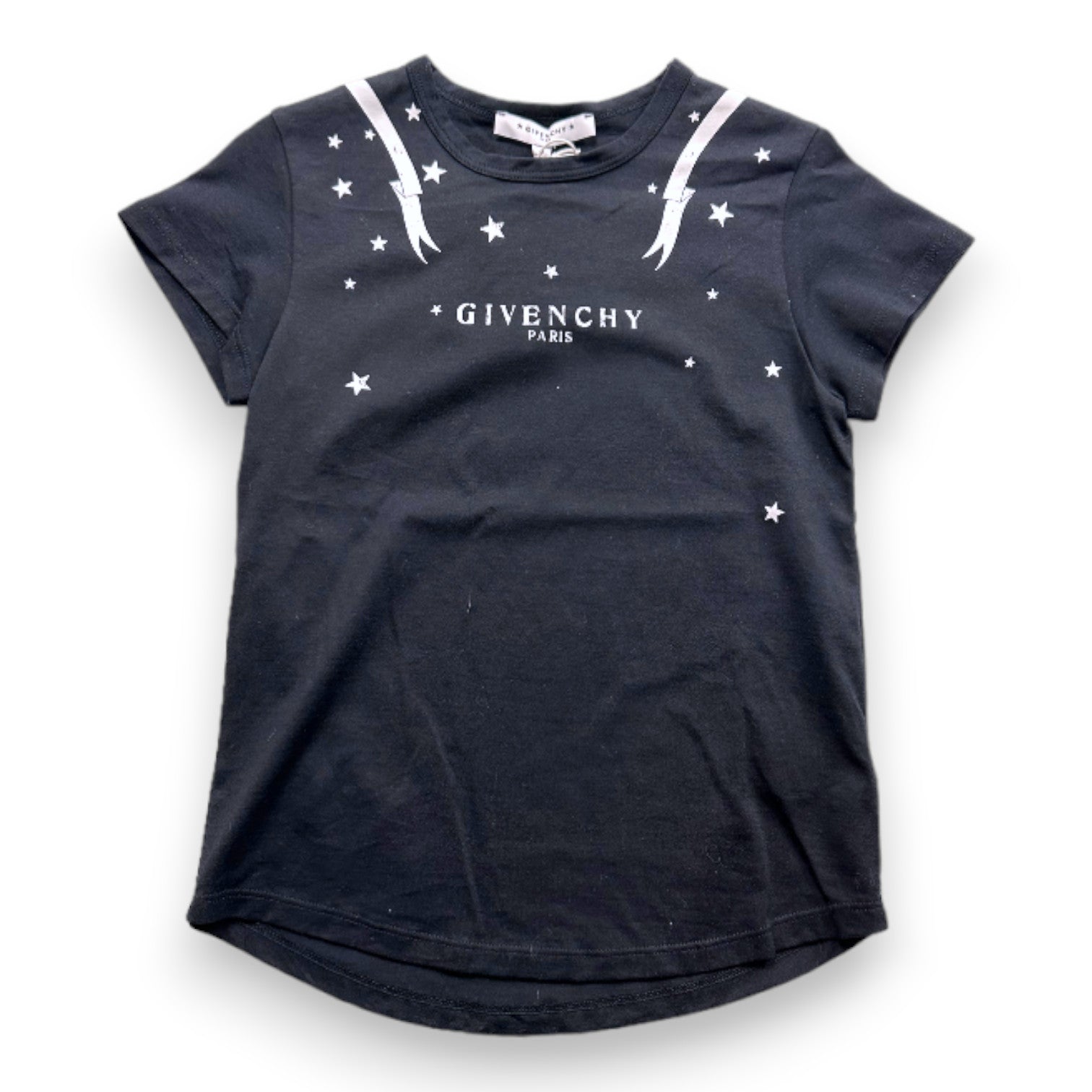 GIVENCHY - T-shirt noir à manches courtes avec imprimés neuf - 8 ans