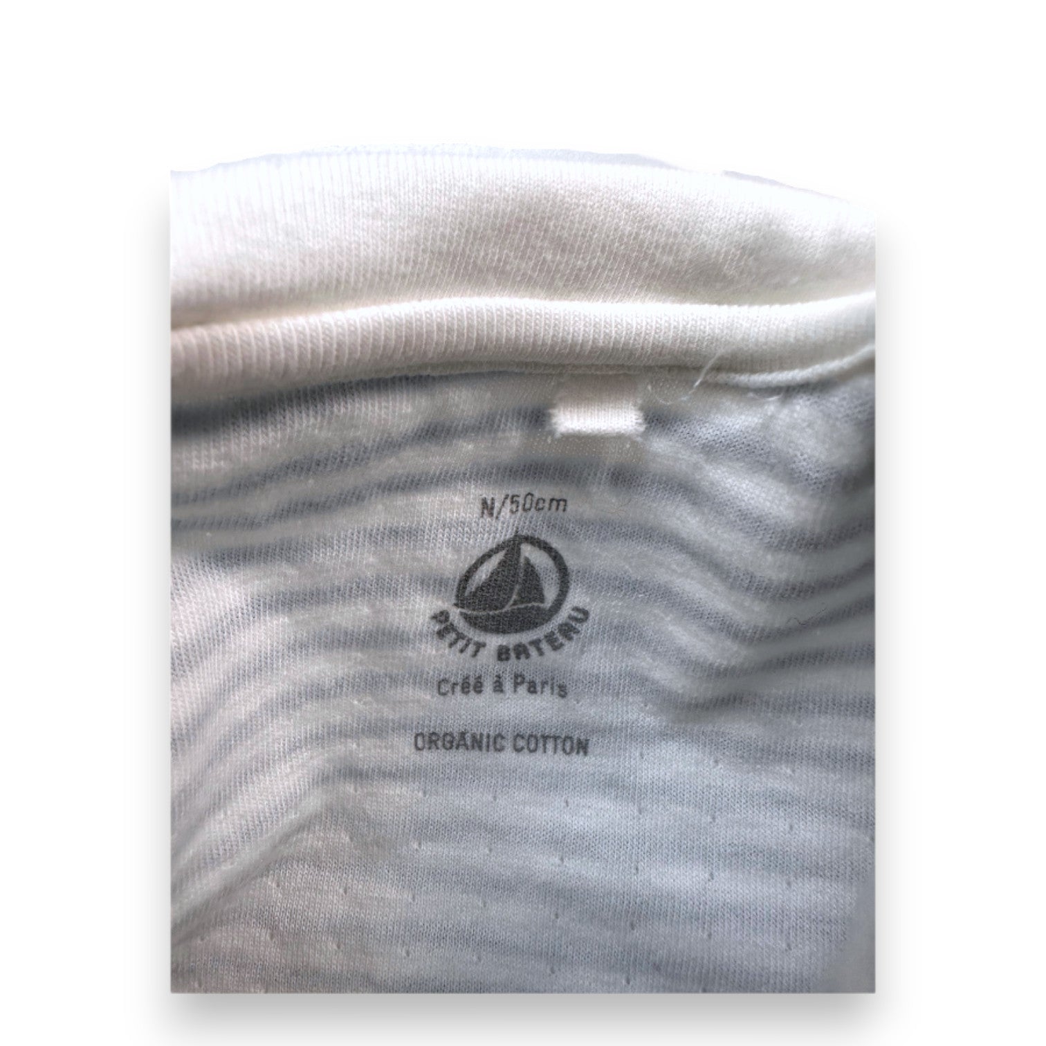 PETIT BATEAU - Pyjama bleu et blanc à rayures - 0 mois