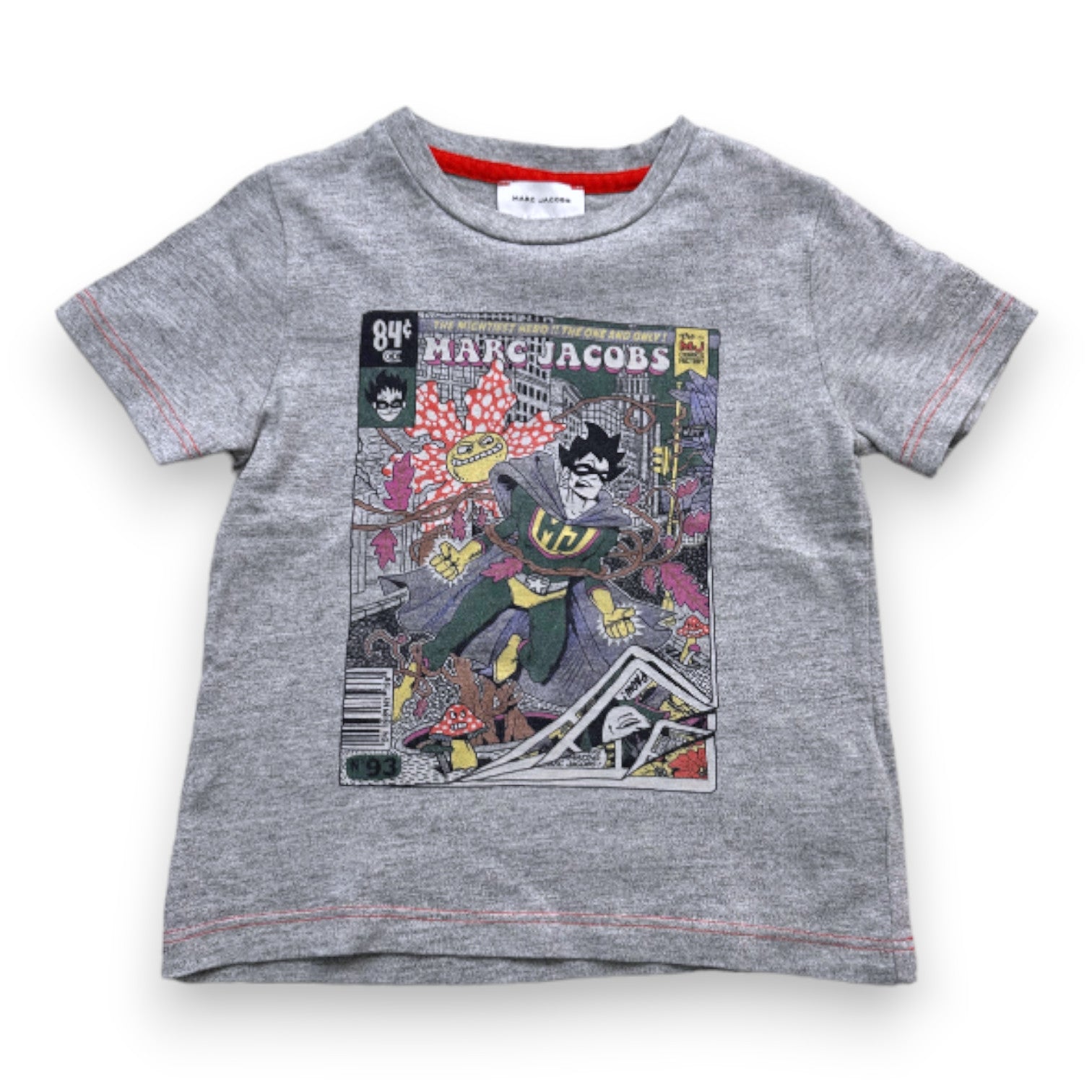 MARC JACOBS - T-shirt gris à manches courtes avec imprimé - 4 ans