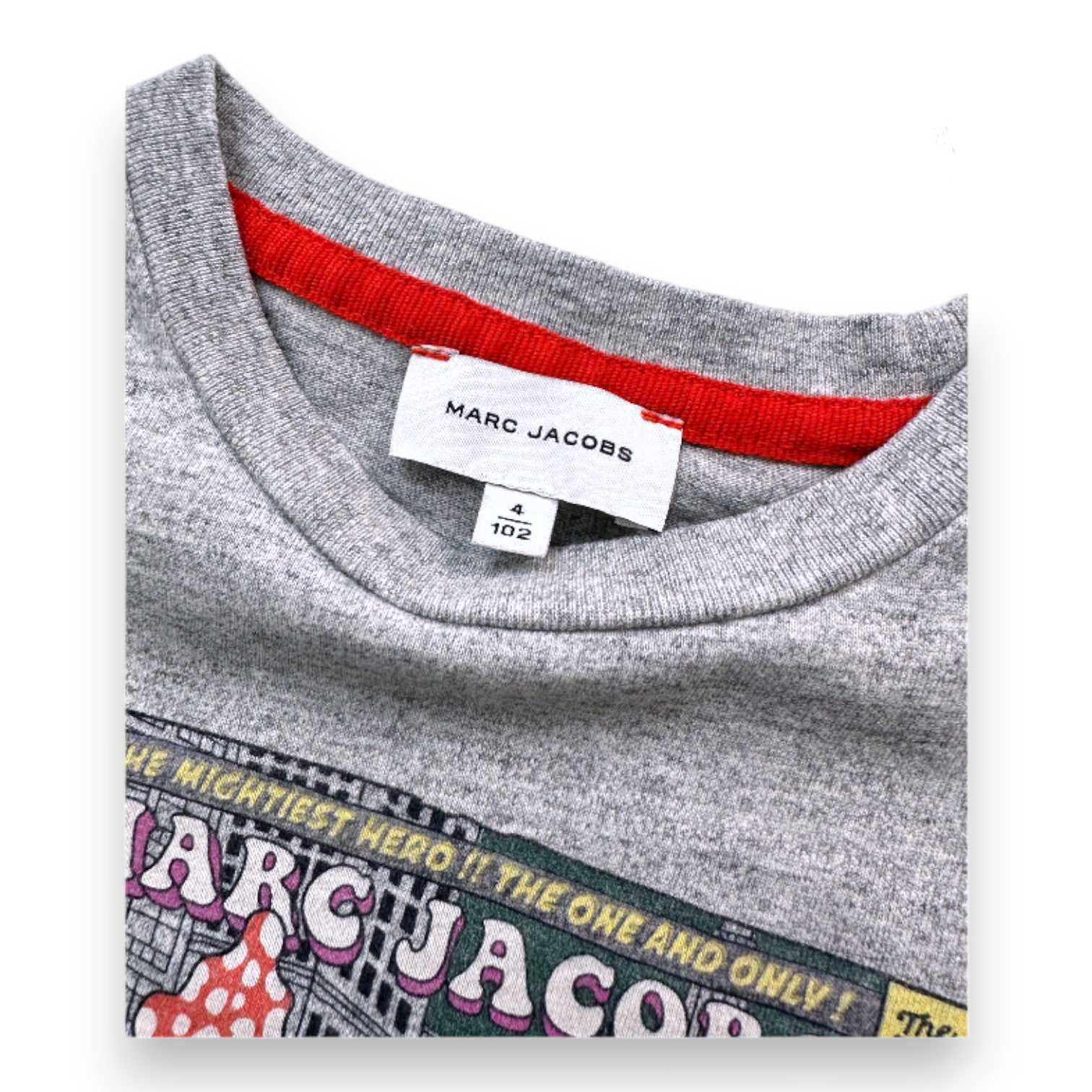 MARC JACOBS - T-shirt gris à manches courtes avec imprimé - 4 ans