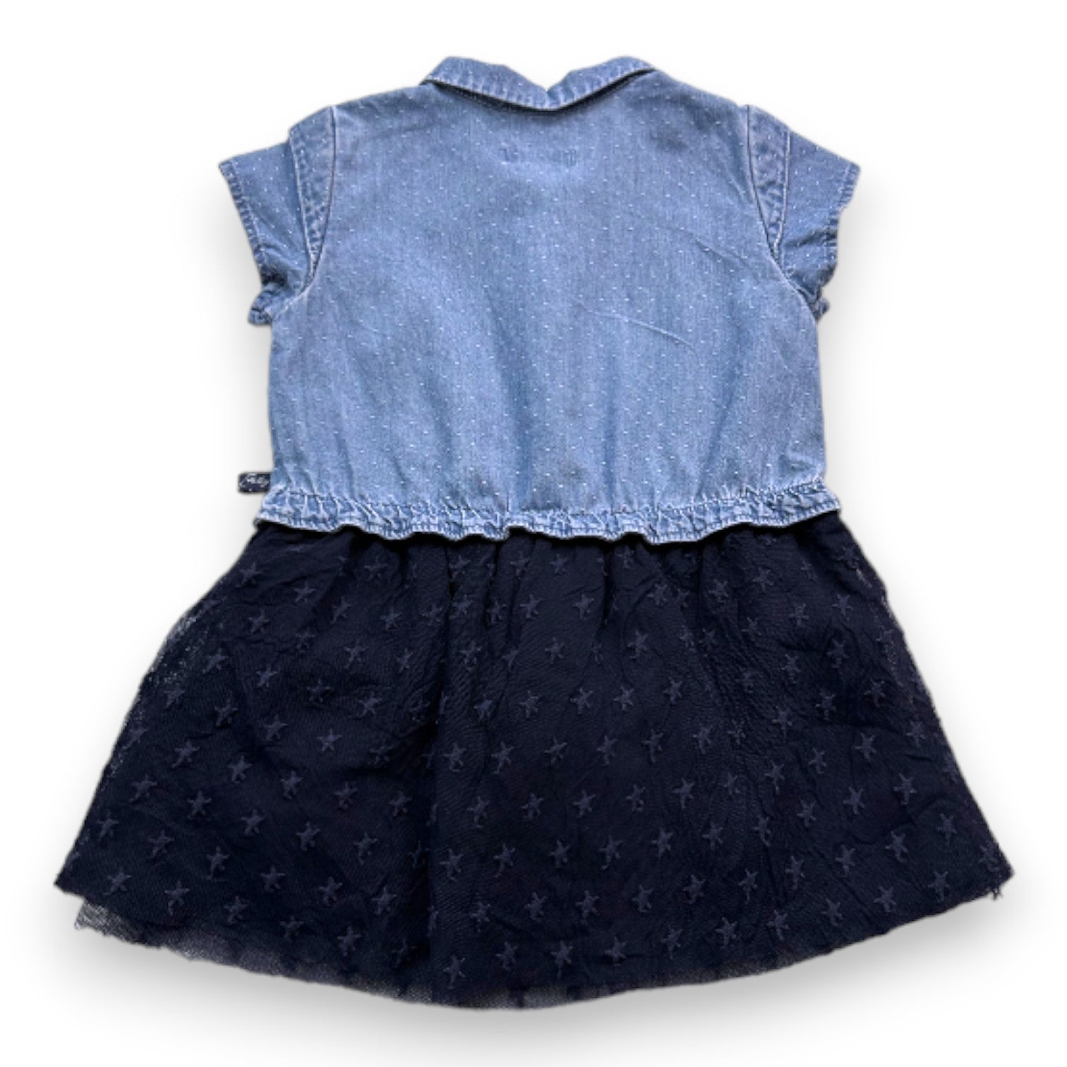 IKKS - Robe bleue effet chemise - 6 mois