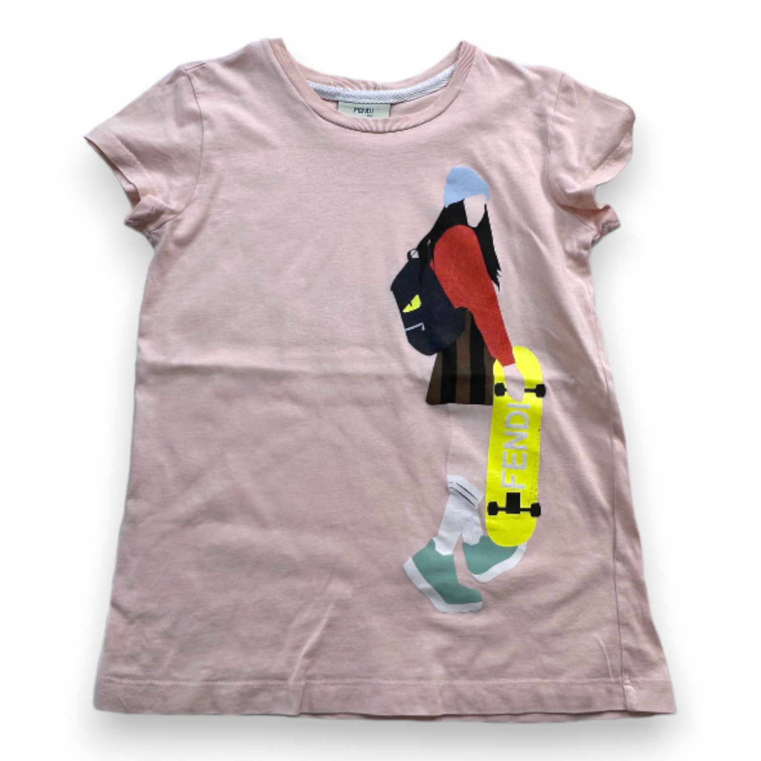 FENDI - T-shirt rose avec imprimé - 8 ans