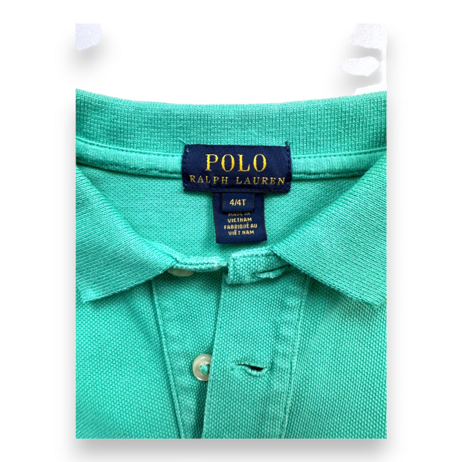 RALPH LAUREN - Polo vert à manches courtes - 4 ans