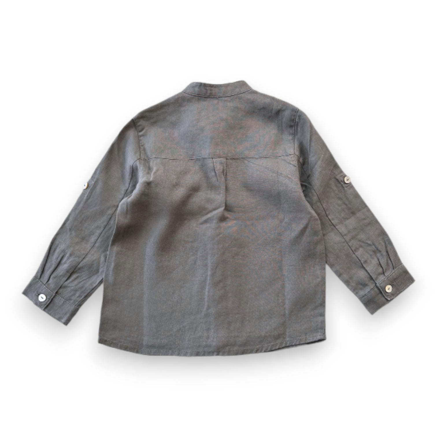 TARTINE & CHOCOLAT - Chemise en lin verte à manches longues - 2 ans