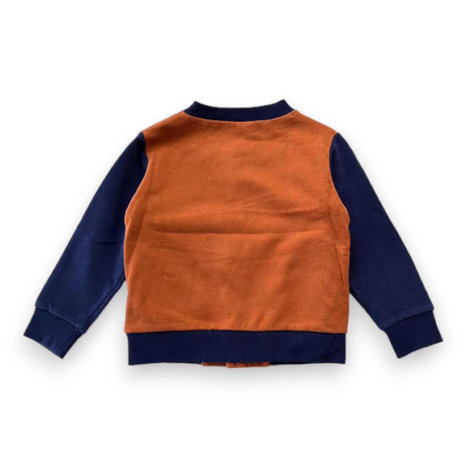 PETIT BATEU - Veste teddy marron et bleu - 3 ans