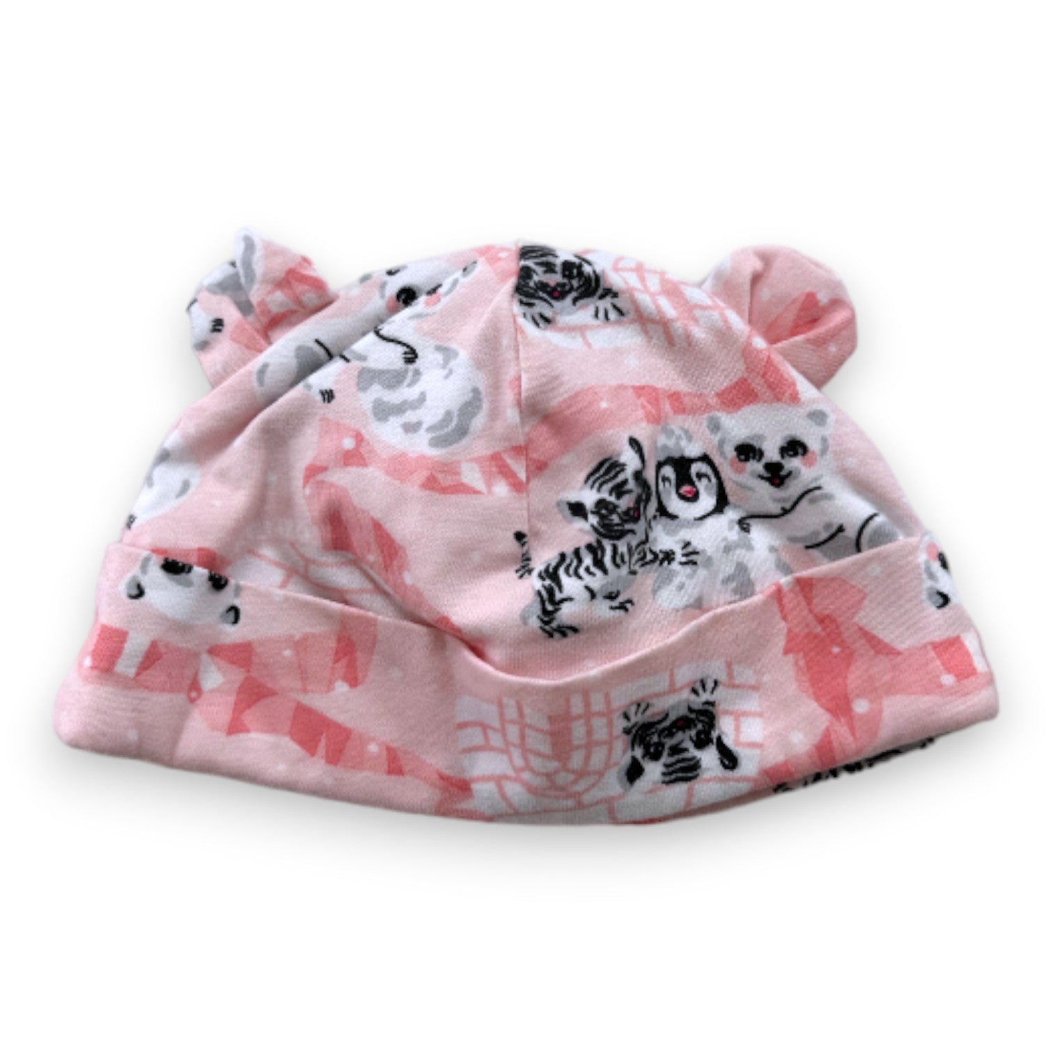 KENZO - Bonnet rose avec imprimés - 3 mois