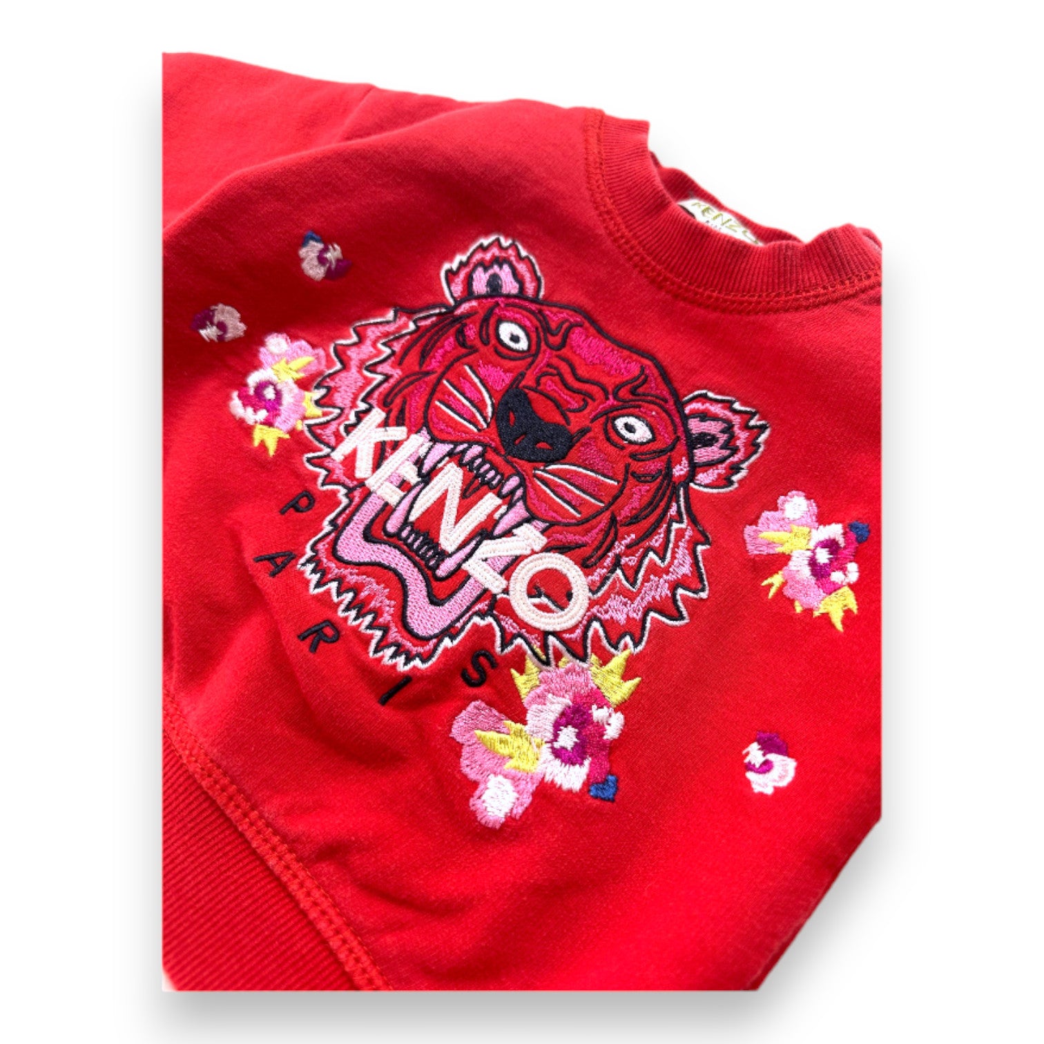 KENZO - Sweat rouge avec tigne brodé - 6 mois