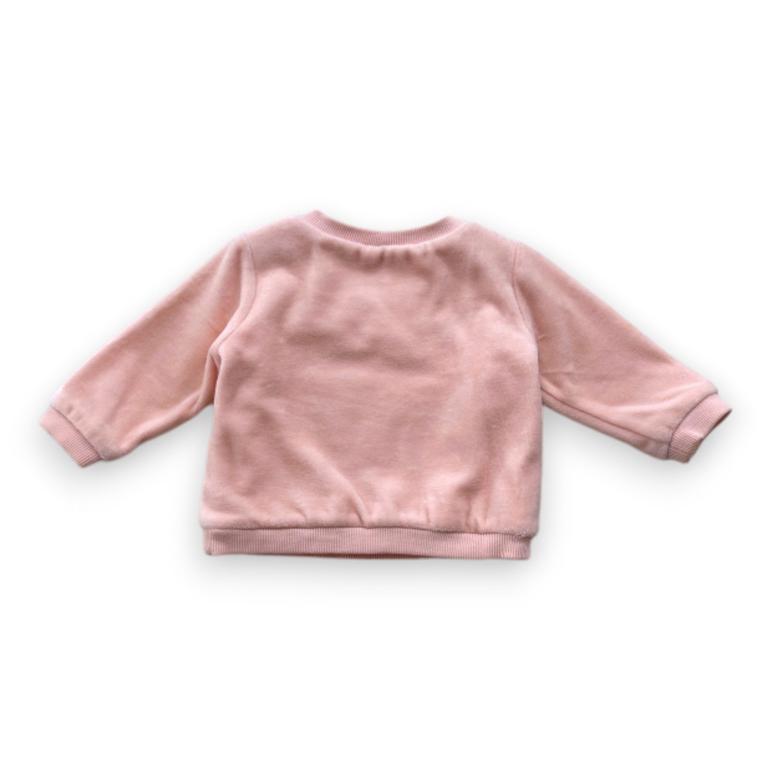 KENZO - Sweat rose effet velours avec éléphant brodé - 3 mois