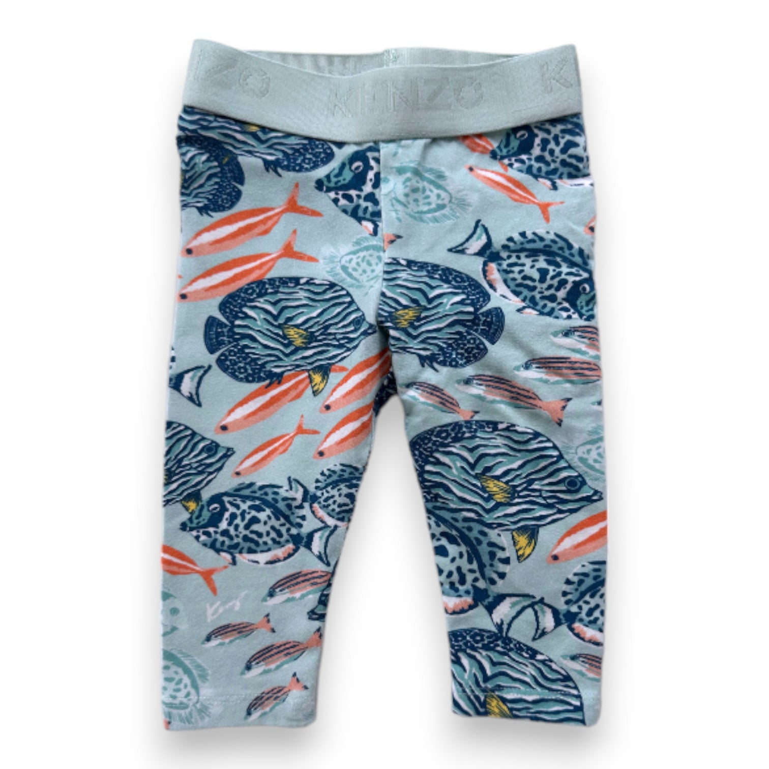 KENZO - Legging bleu avec imprimés poissons - 6 mois