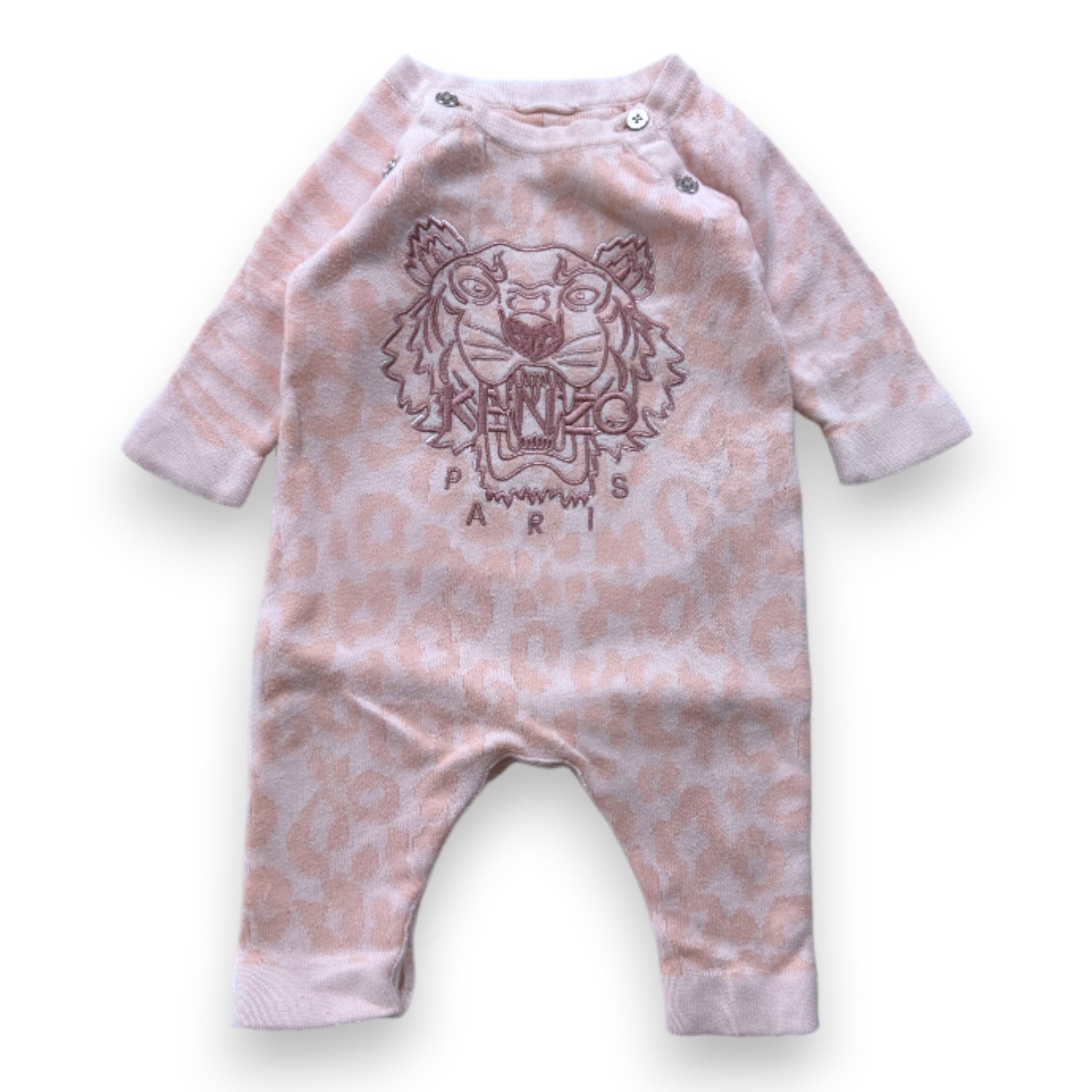 KENZO - Combianison rose avec tigre brodé - 3 mois