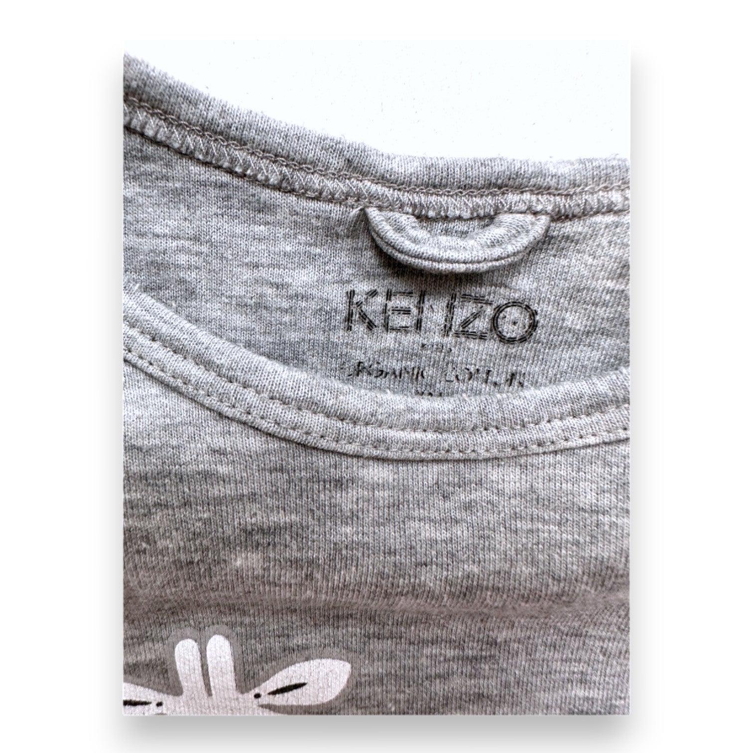 KENZO - T-shirt à manches longues gris avec imprimés - 3 mois