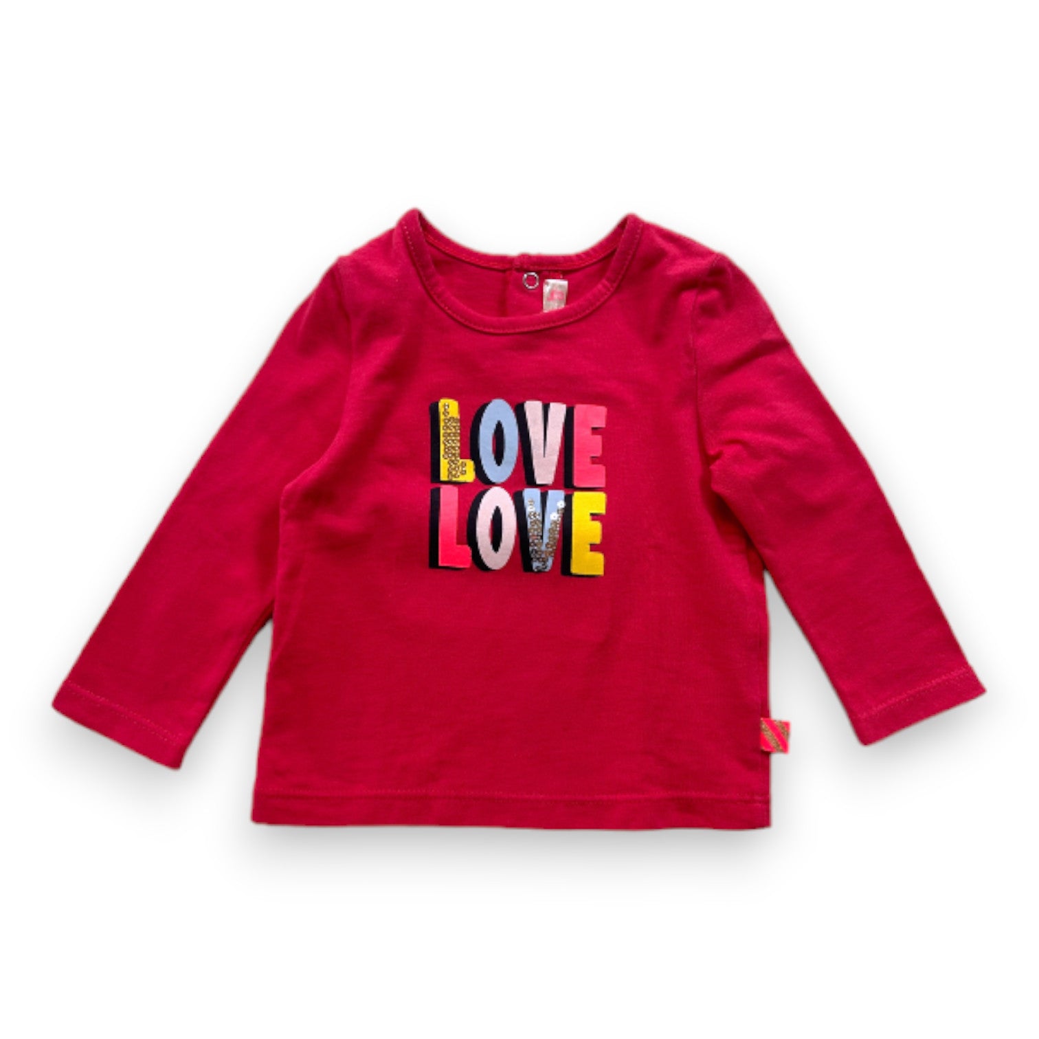 BILLIEBLUSH - T-shirt à manches longues rose "Love" - 6 mois