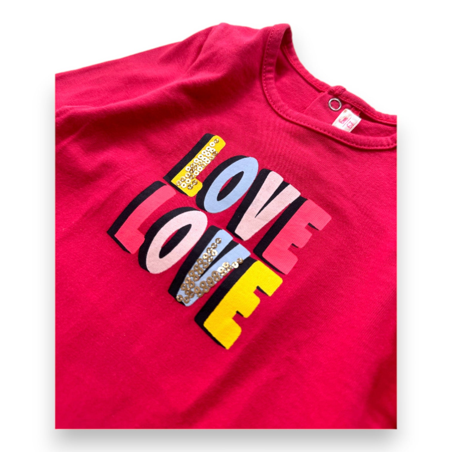 BILLIEBLUSH - T-shirt à manches longues rose "Love" - 6 mois