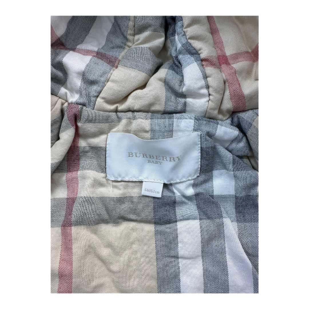 BURBERRY - Doudoune beige matelassé - 6 mois