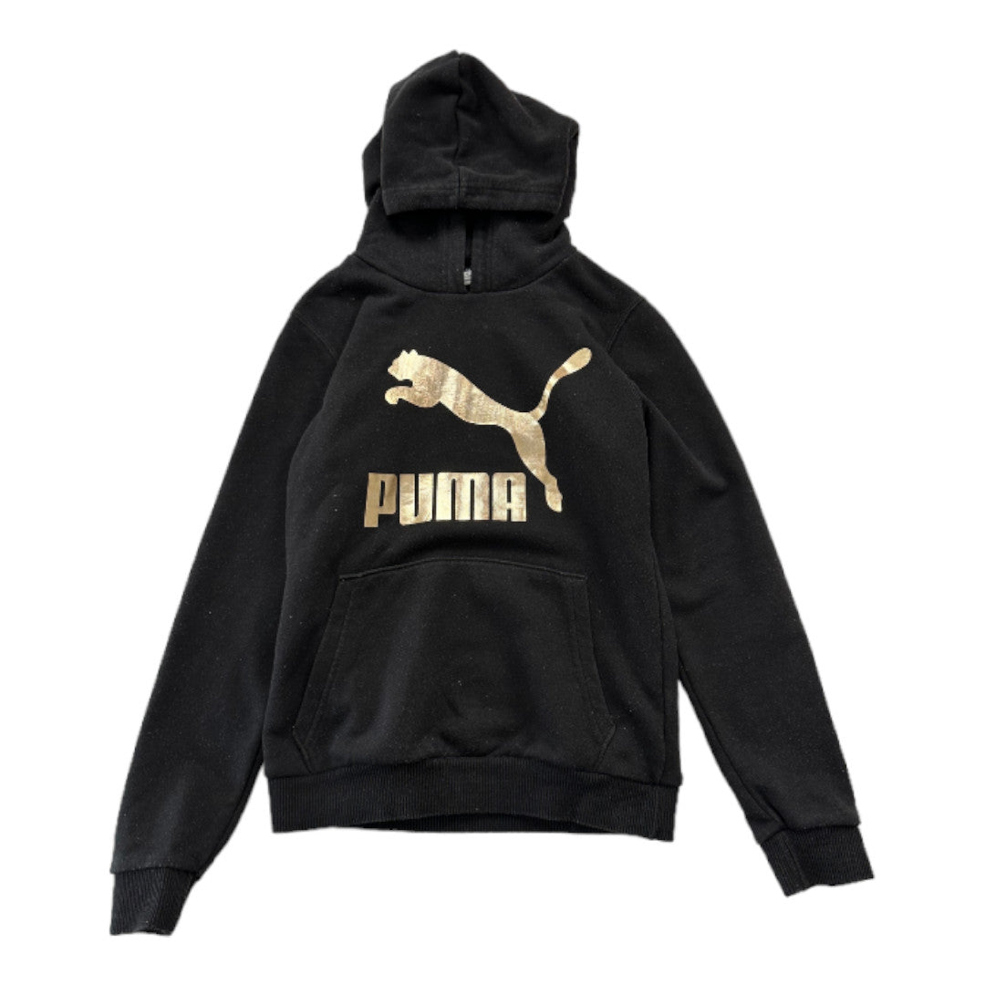 PUMA - Sweat à capuche noir avec imprimé doré - 12 ans