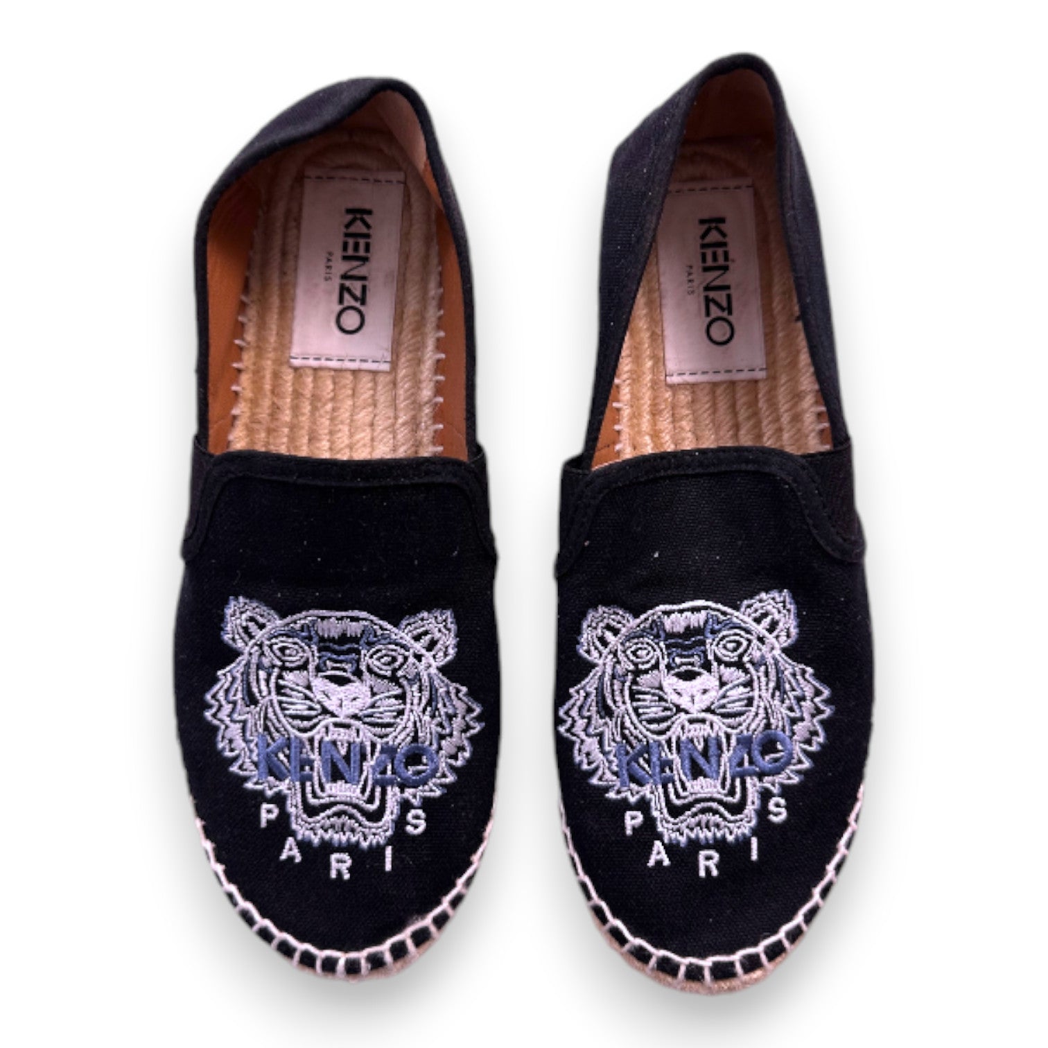 KENZO - Espadrilles noires avec lion brodé - 37