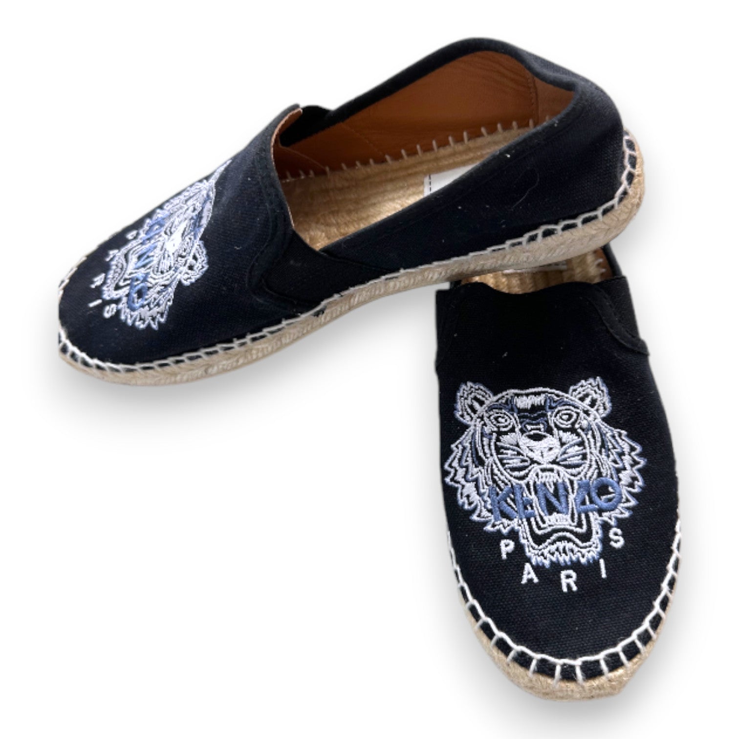 KENZO - Espadrilles noires avec lion brodé - 37