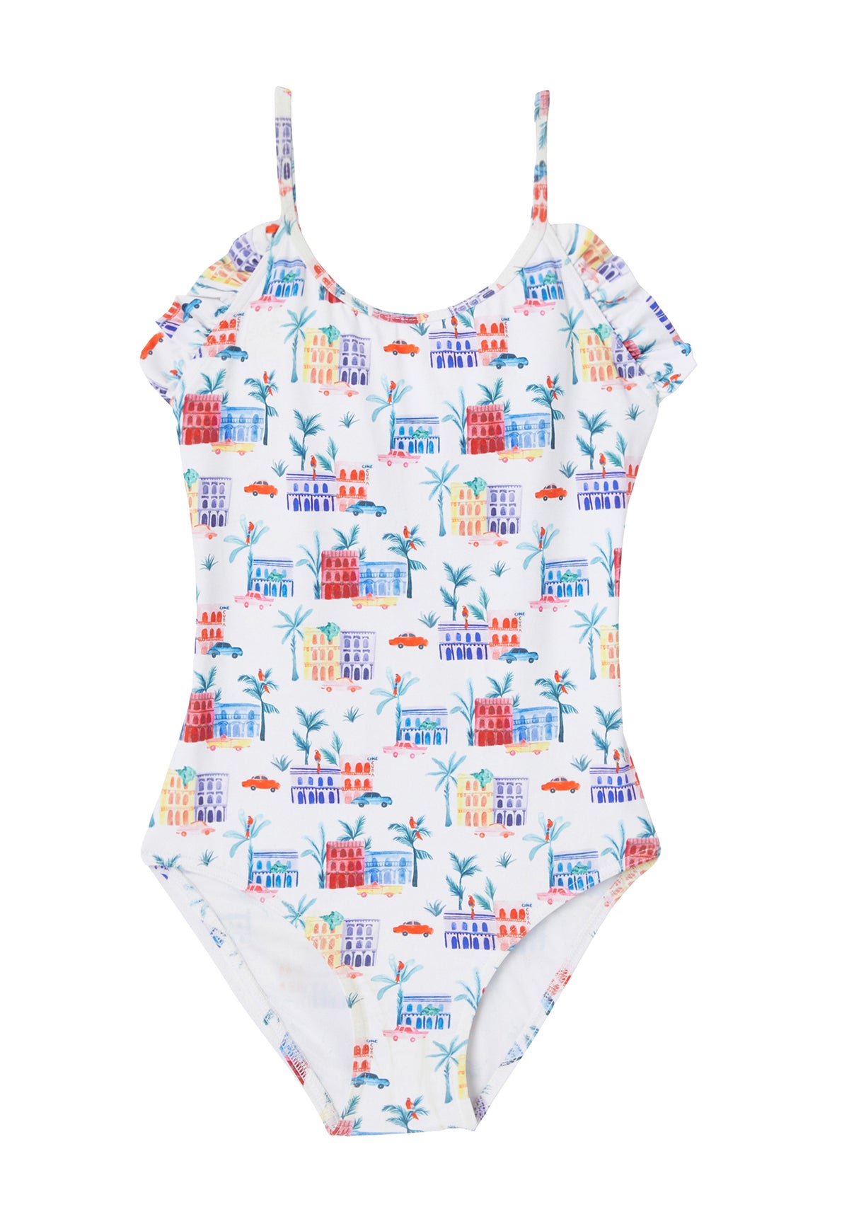 LISON PARIS - Maillot de bain une pièce blanc à fleurs neuf - 2 ans