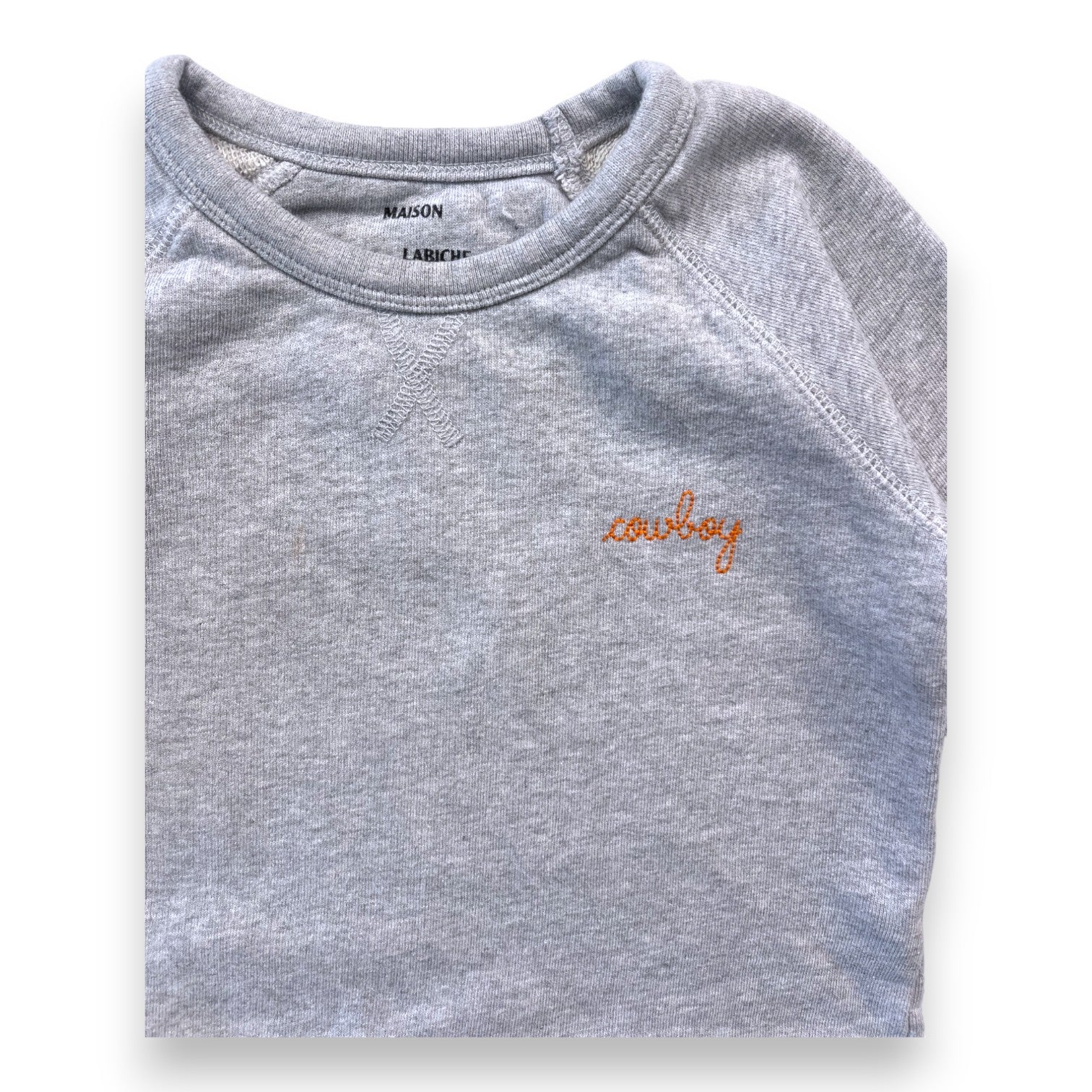 MAISON LABICHE - Sweat gris brodé "Cowboy" - 4 ans