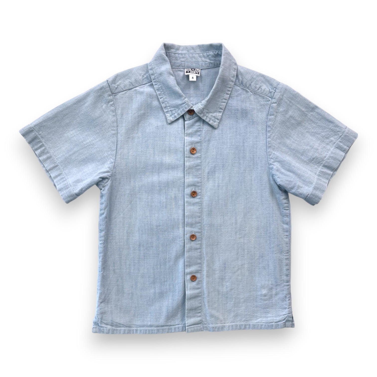 BONTON - Chemise manches courtes bleue boutonnée - 4 ans