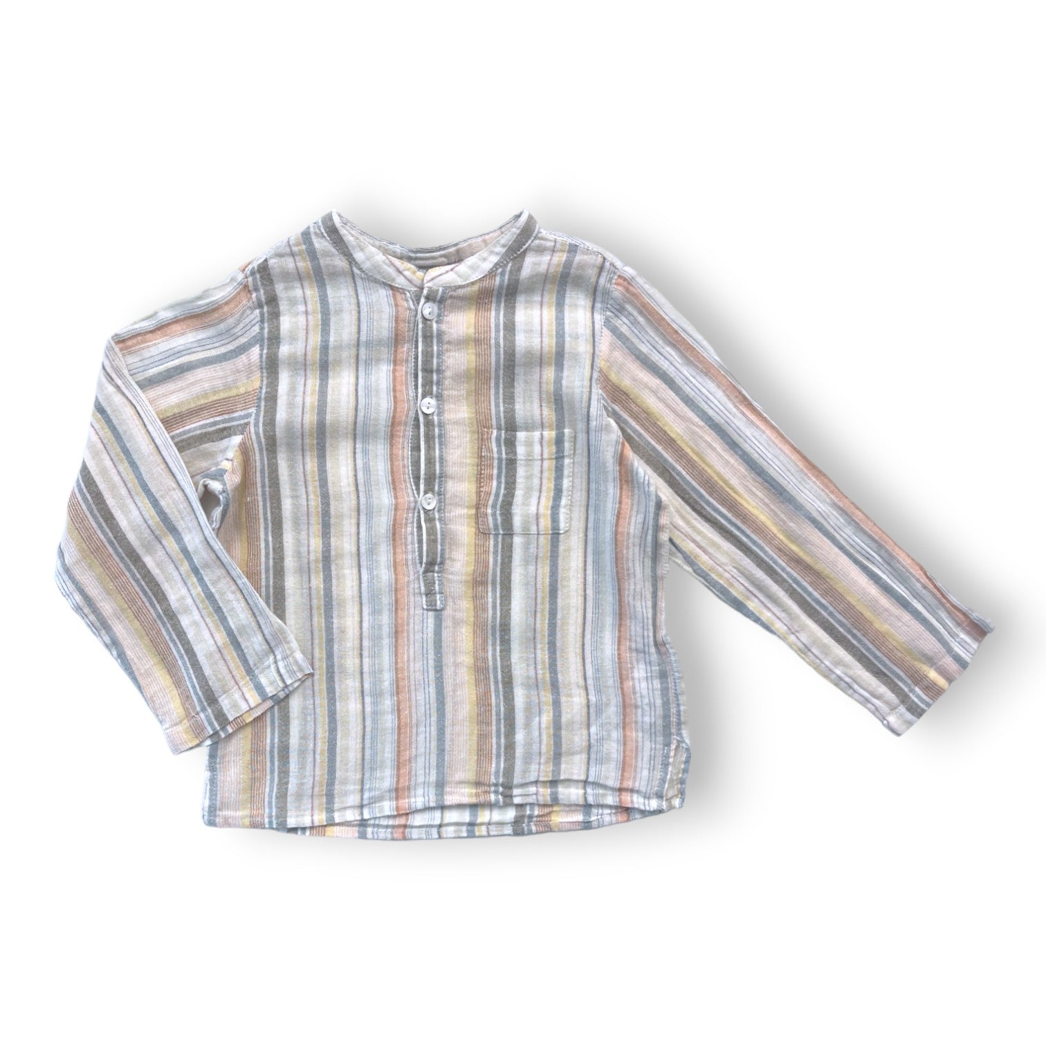 BONTON - Chemise rayée col MAO - 4 ans