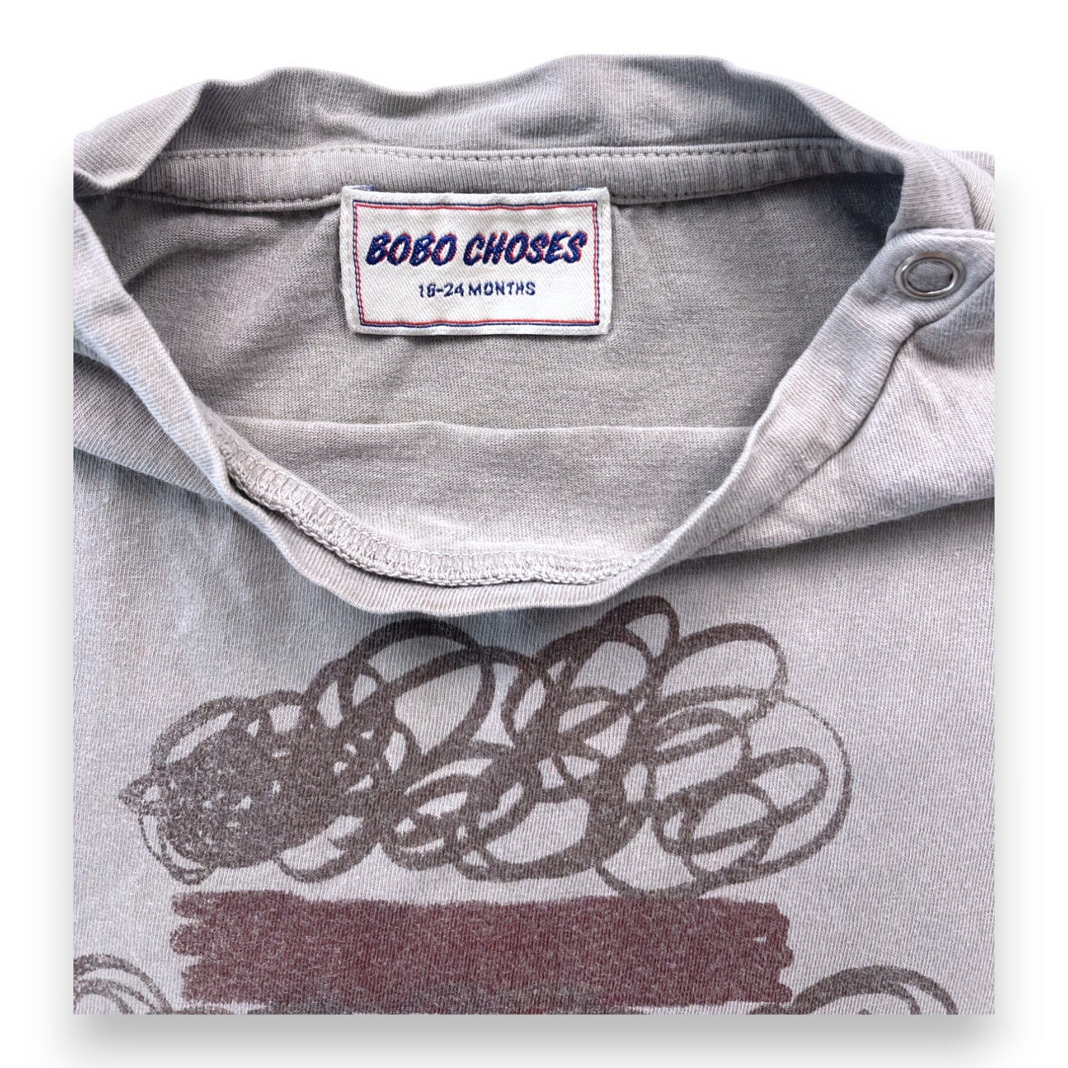 BOBO CHOSES - T shirt gris à motif - 18/24 mois