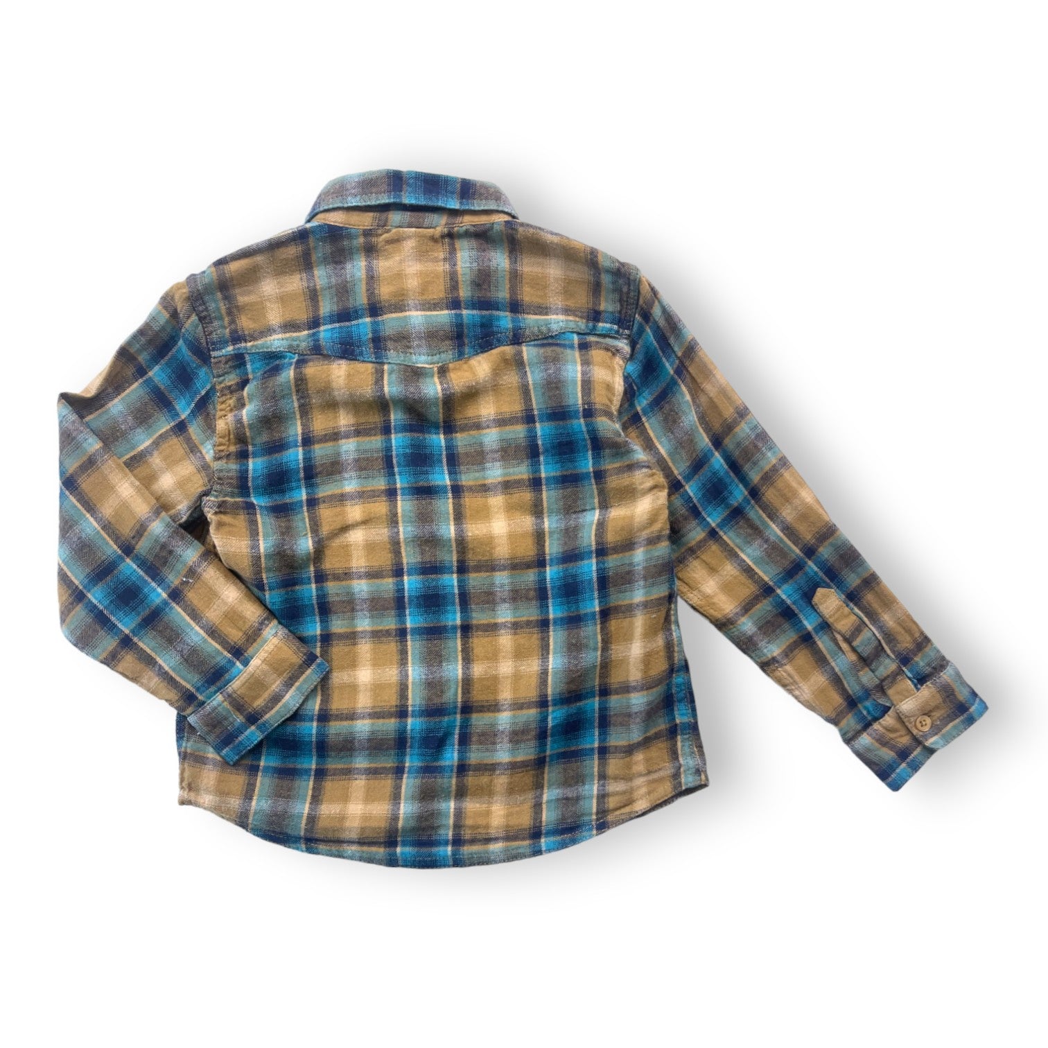 BONTON - Chemise à carreaux marron et bleue - 4 ans