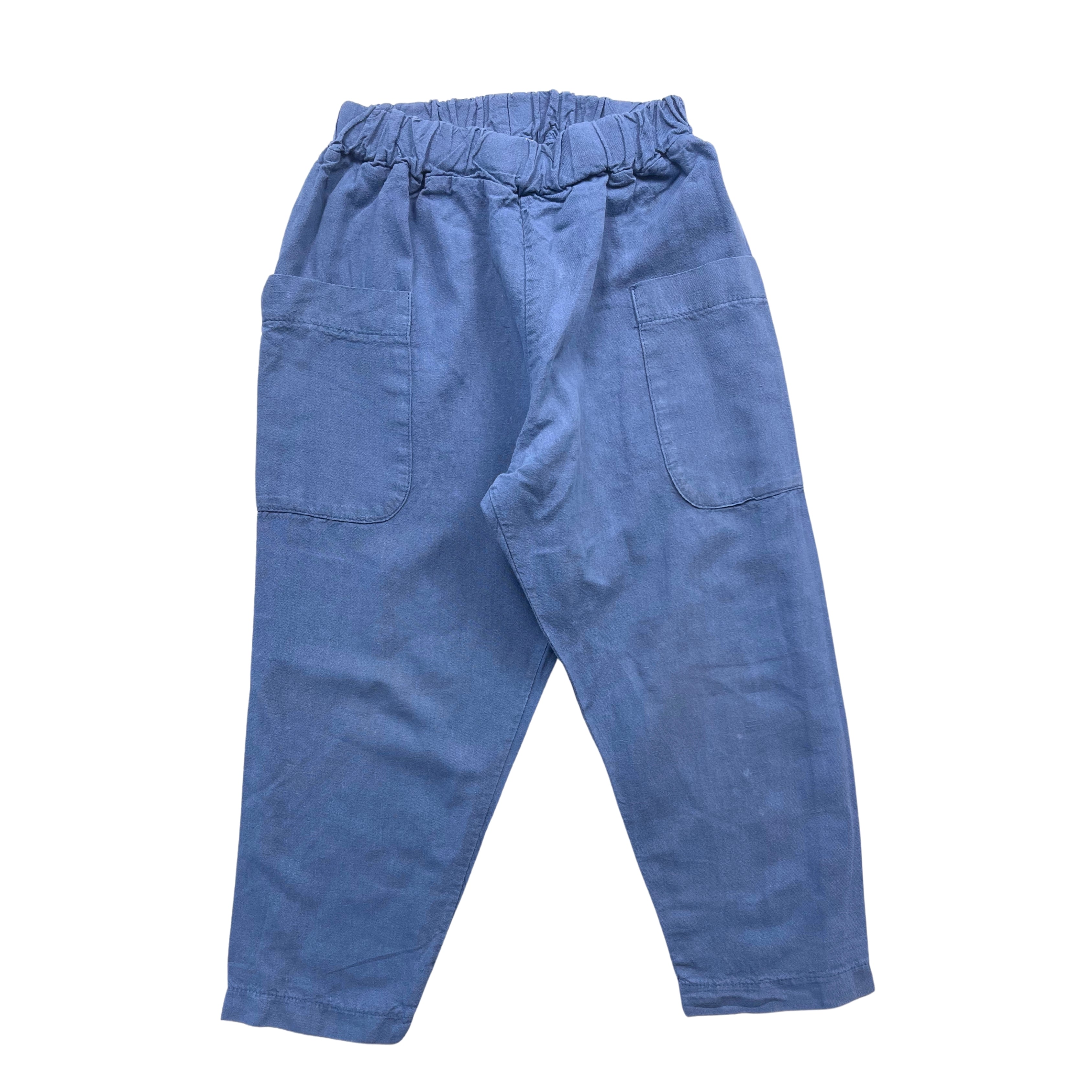 WE ARE KIDS - Pantalon en lin bleu - 4/5 ans