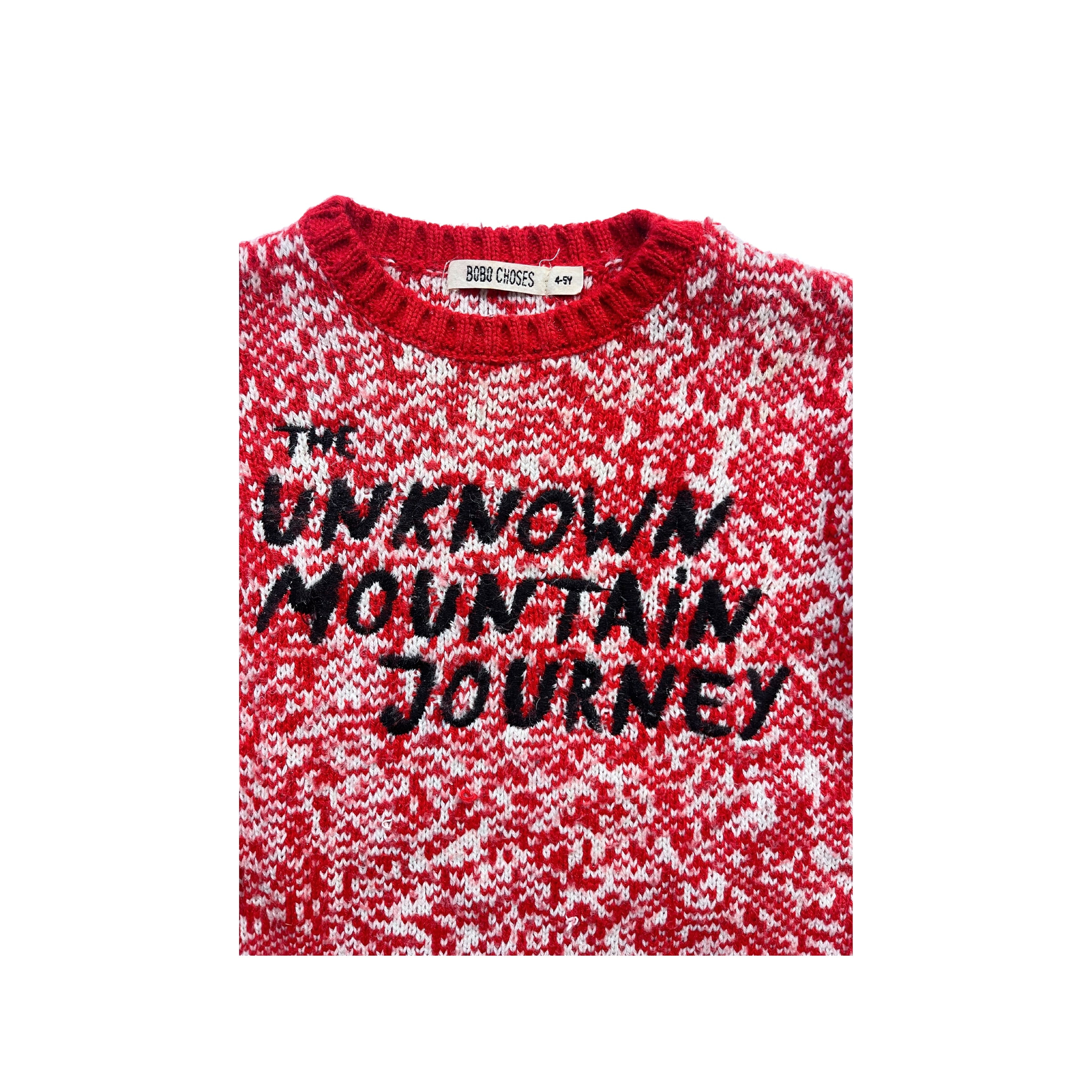 BOBO CHOSES - Pull rouge et blanc - 4/5 ans