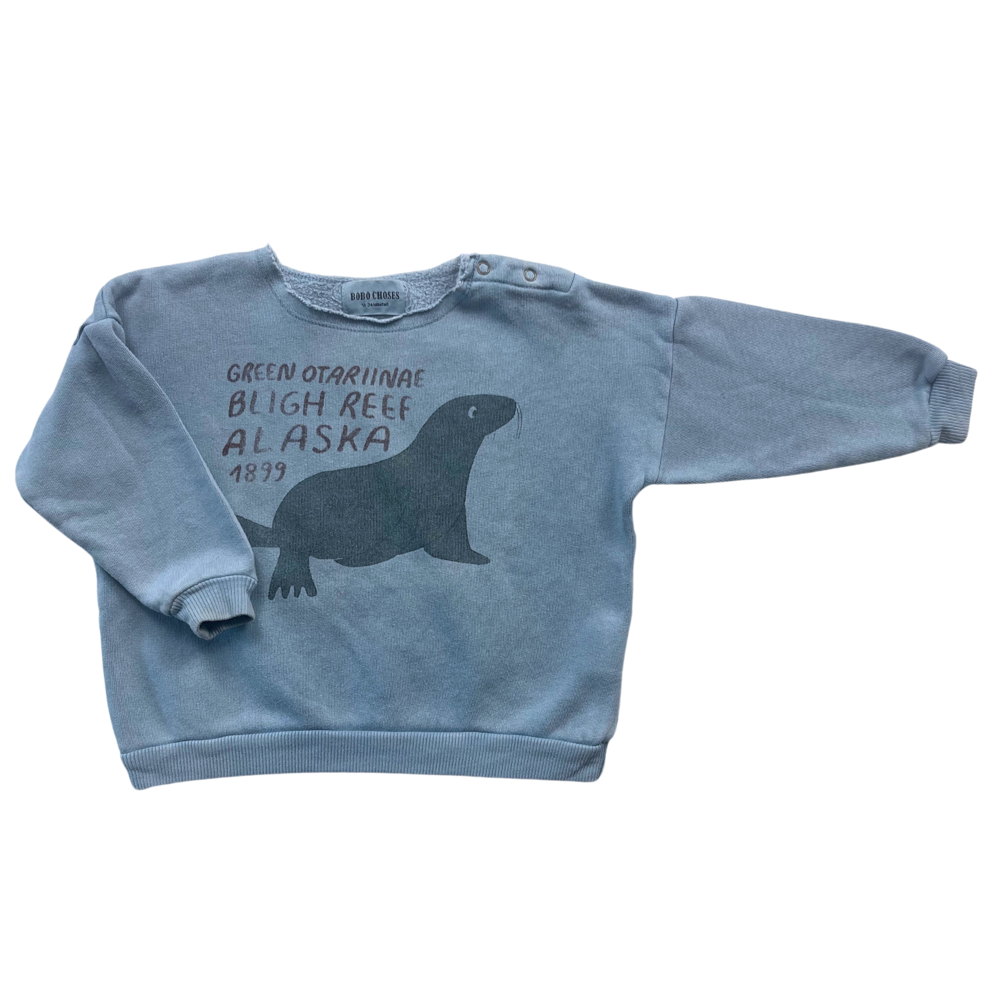 BOBO CHOSES - Sweat bleu à motifs - 18/24 mois