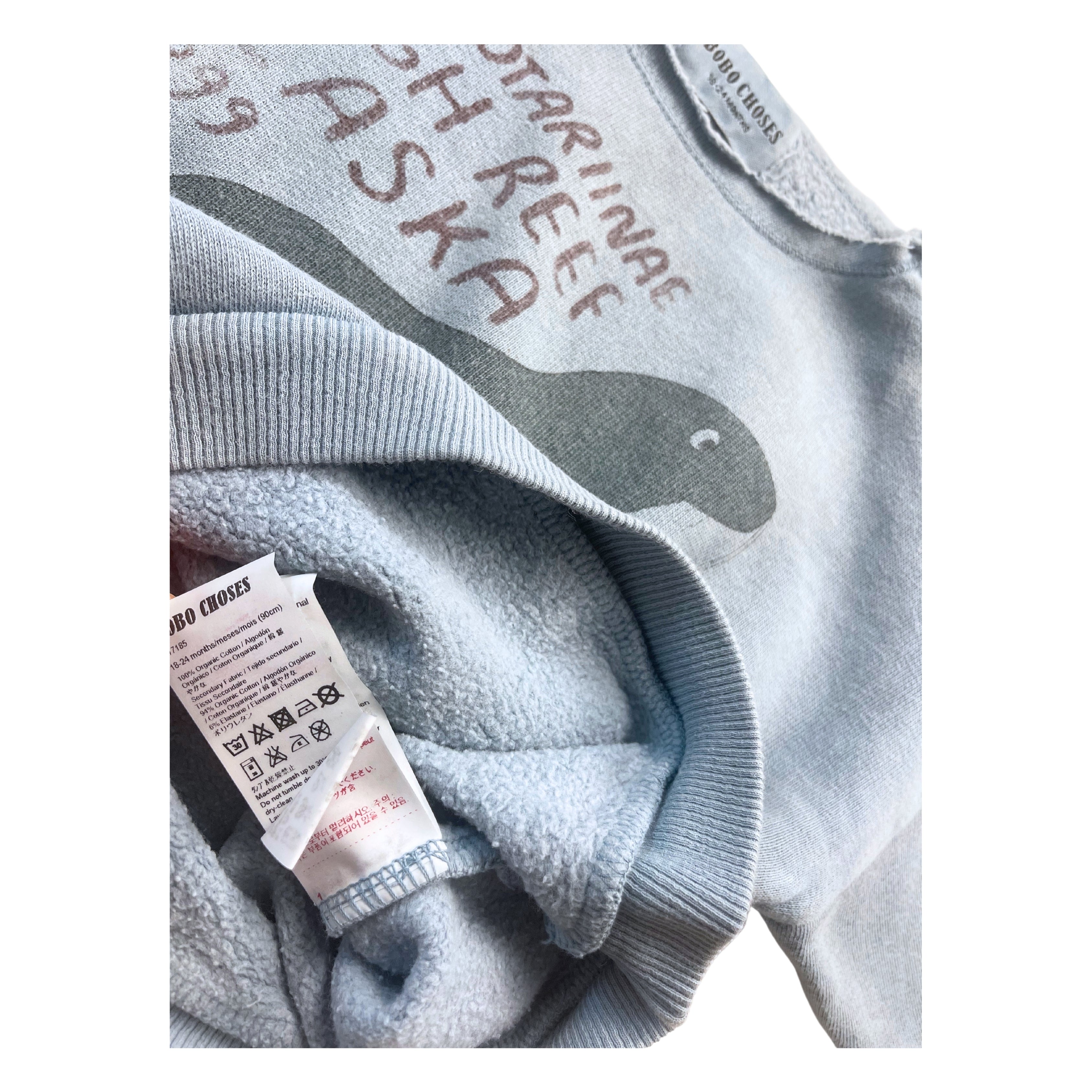 BOBO CHOSES - Sweat bleu à motifs - 18/24 mois