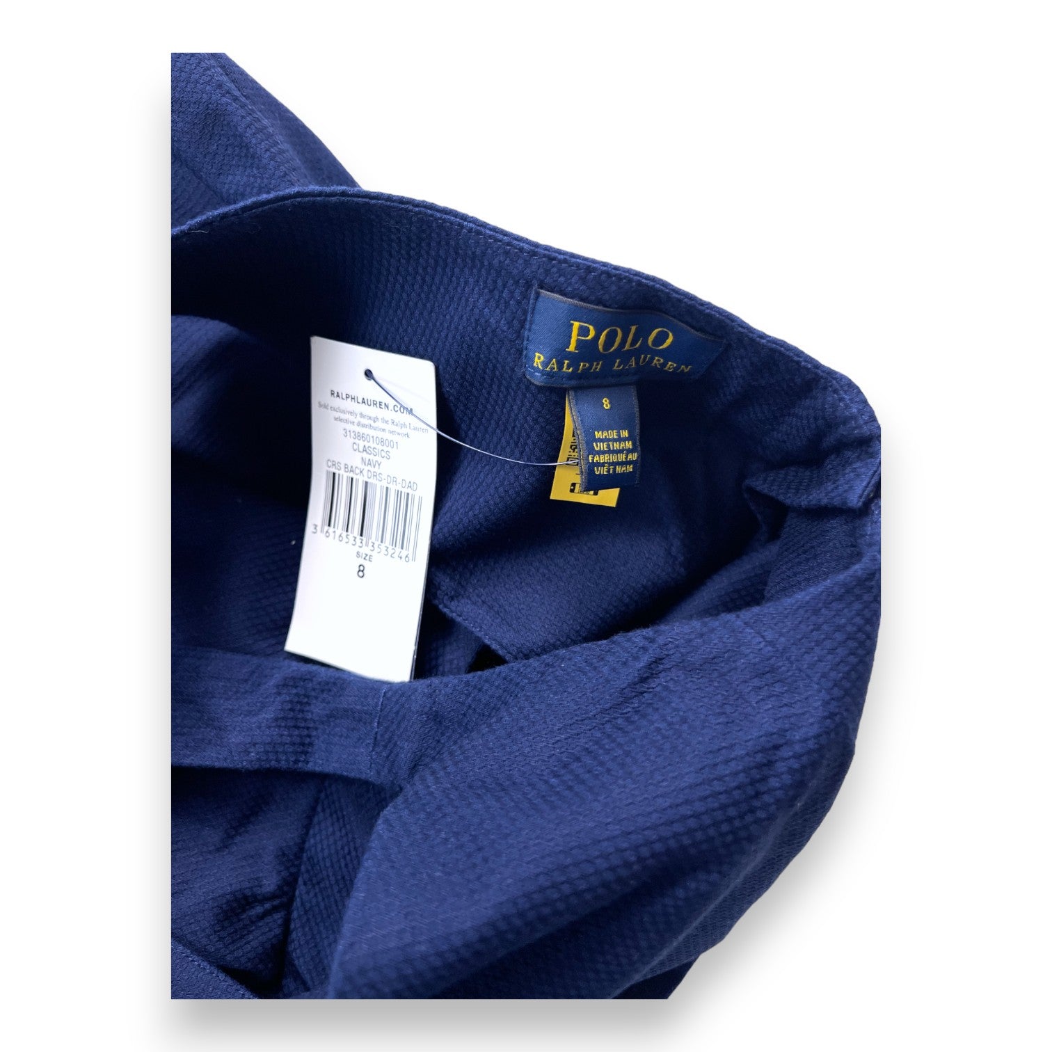 RALPH LAUREN - Robe bleue marine évasée dos nu (neuve) - 8 ans