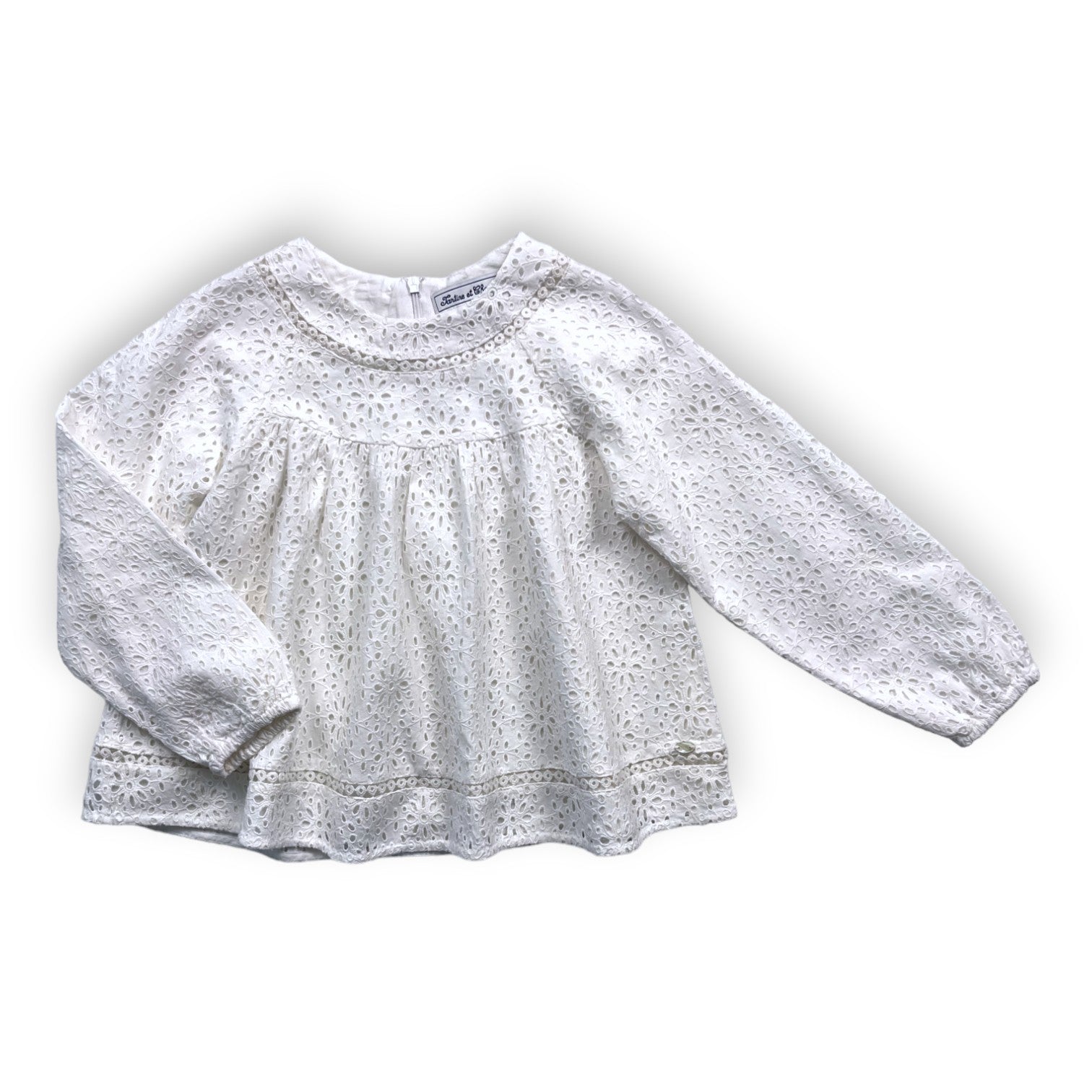 TARTINE & CHOCOLAT - Blouse blanche brodée - 6 ans