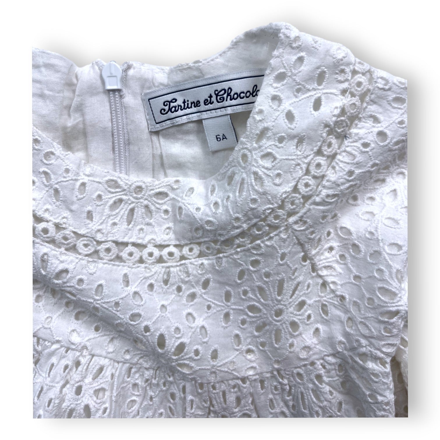 TARTINE & CHOCOLAT - Blouse blanche brodée - 6 ans