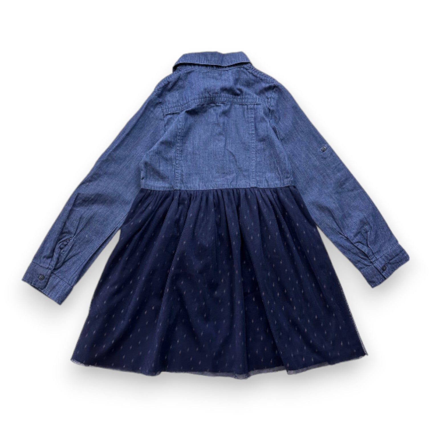 IKKS - Robe bleue effet chemise et jupe en tulle - 6 ans