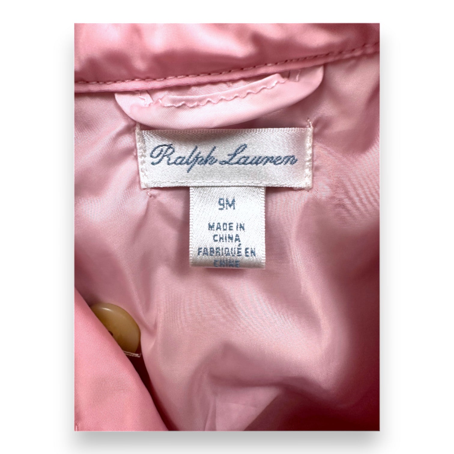 RALPH LAUREN - Trench-coat rose - 9 mois