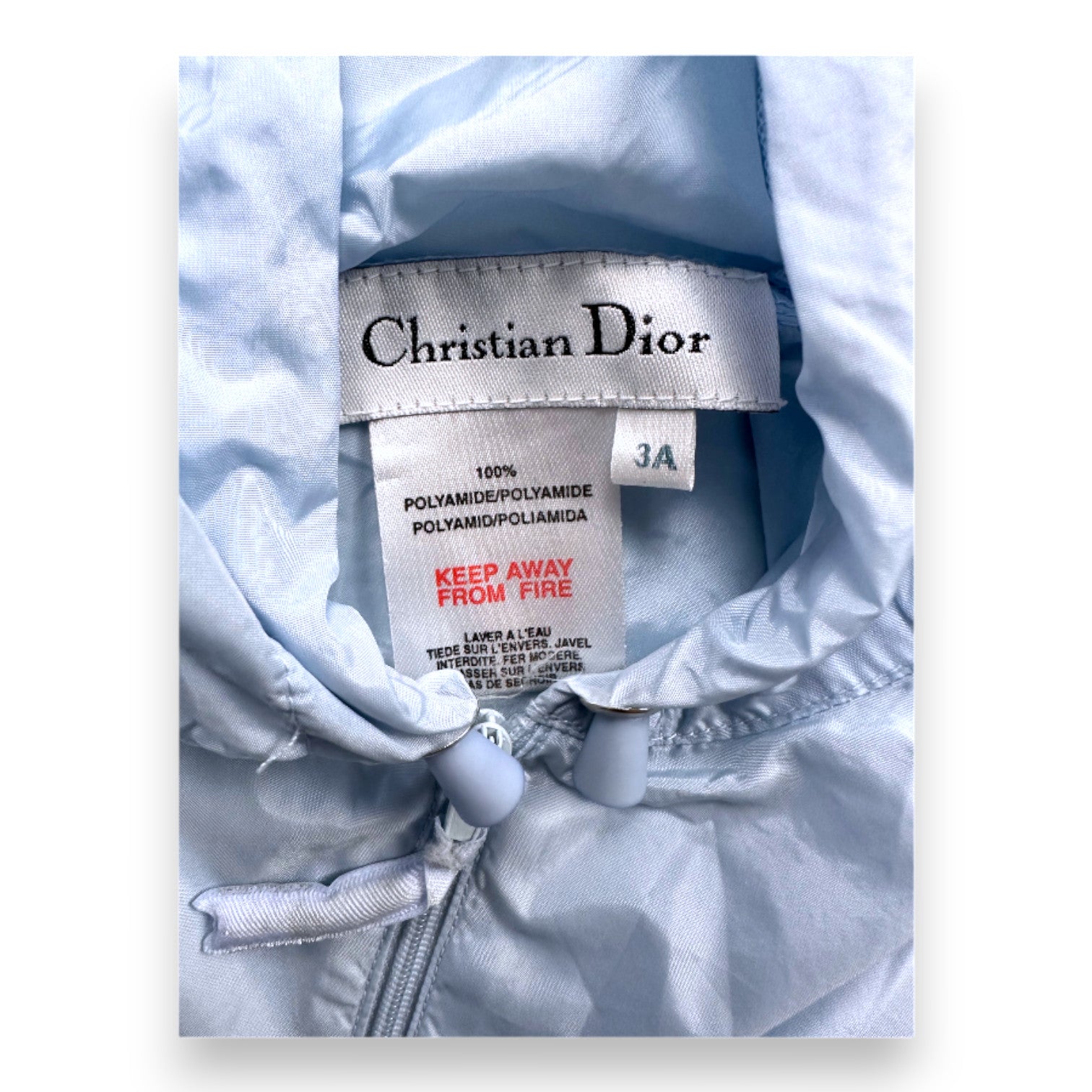 DIOR - Veste coupe vent bleue et blanche - 3 ans