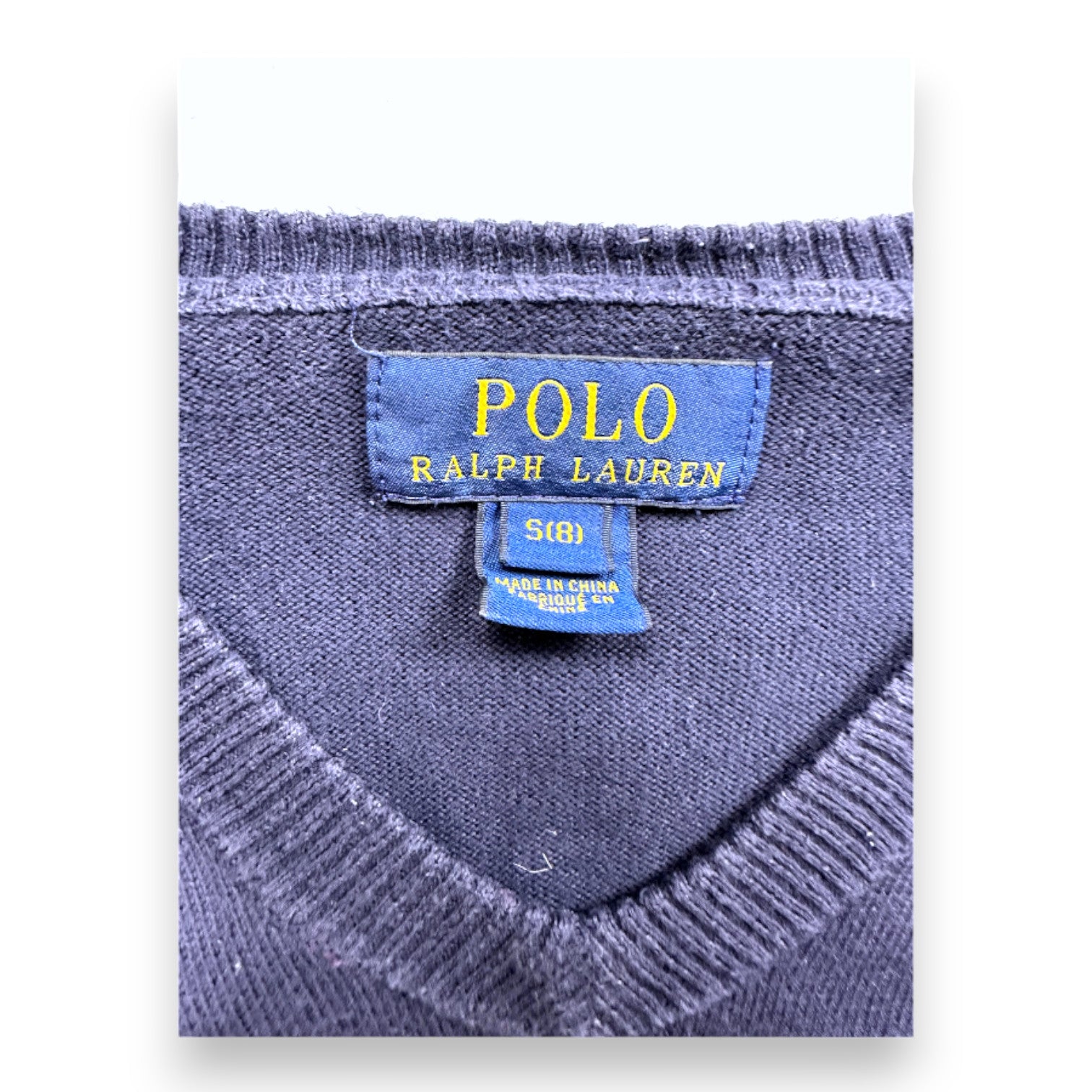 RALPH LAUREN - Pull bleu marine - 8 ans