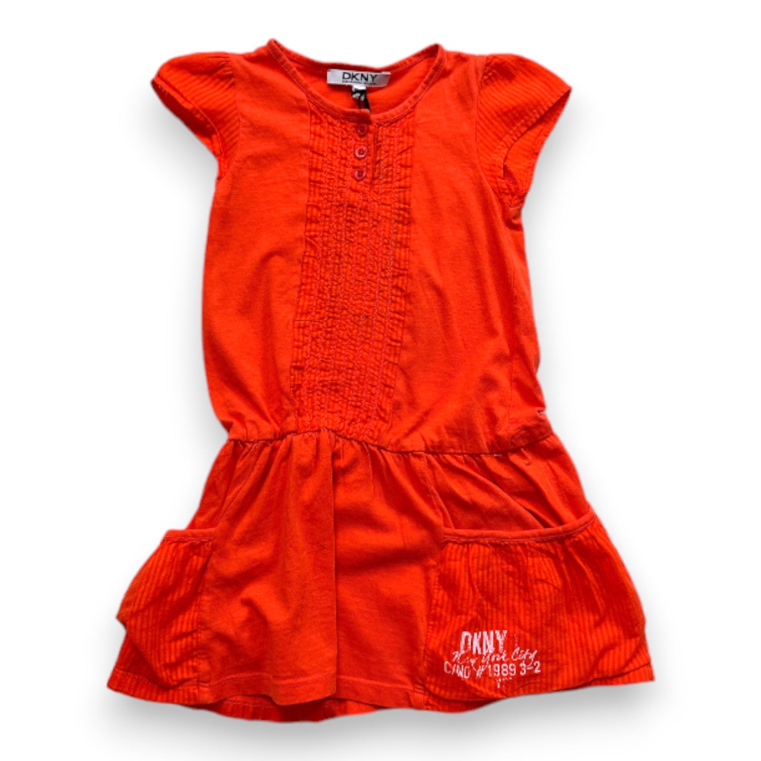 DKNY - Robe à manches courtes orange neuve - 12 mois