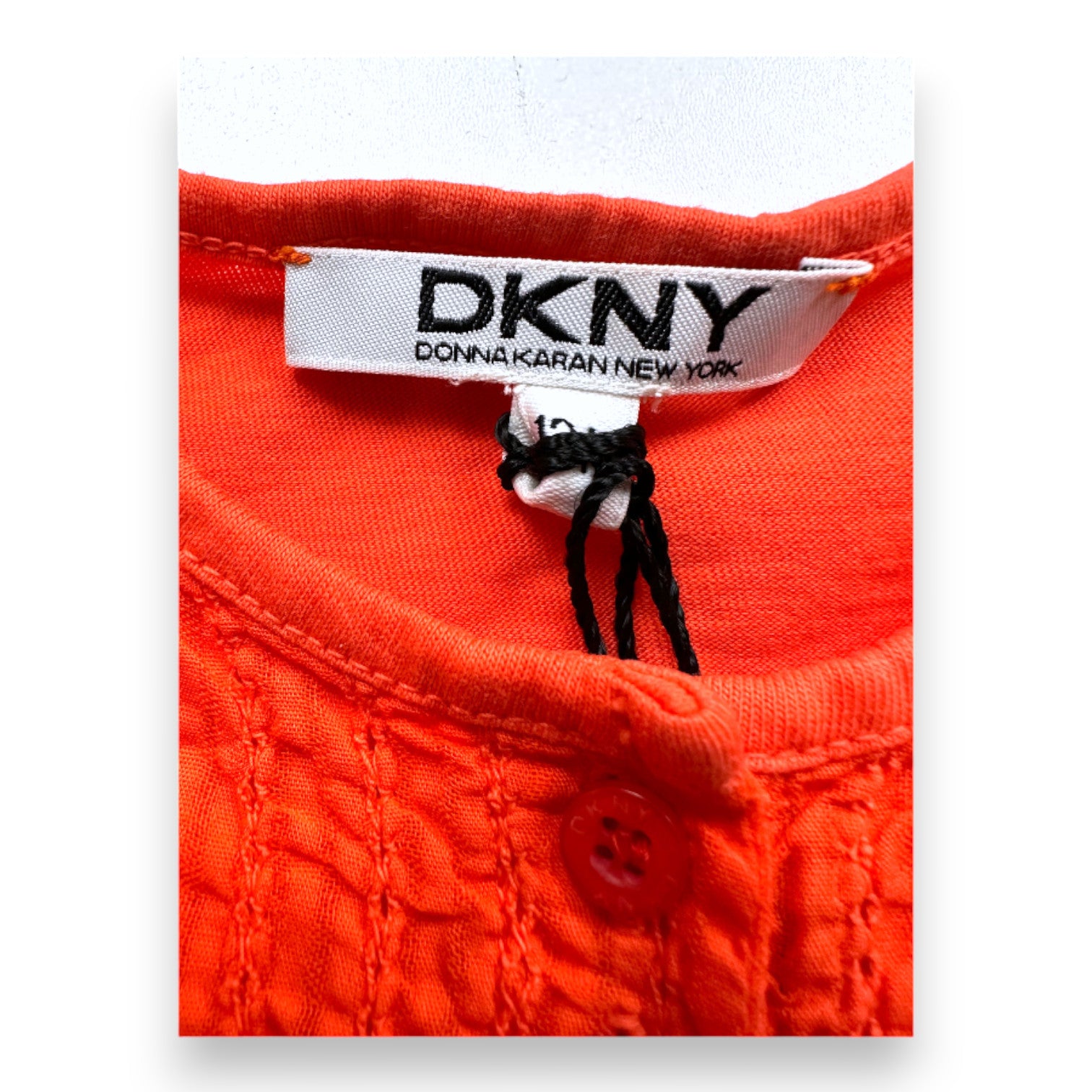 DKNY - Robe à manches courtes orange neuve - 12 mois