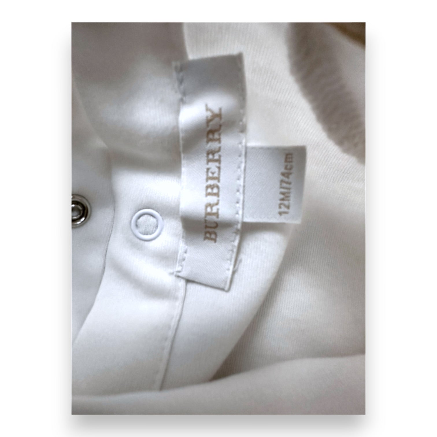 BURBERRY - Robe blanche et check Burberry - 12 mois