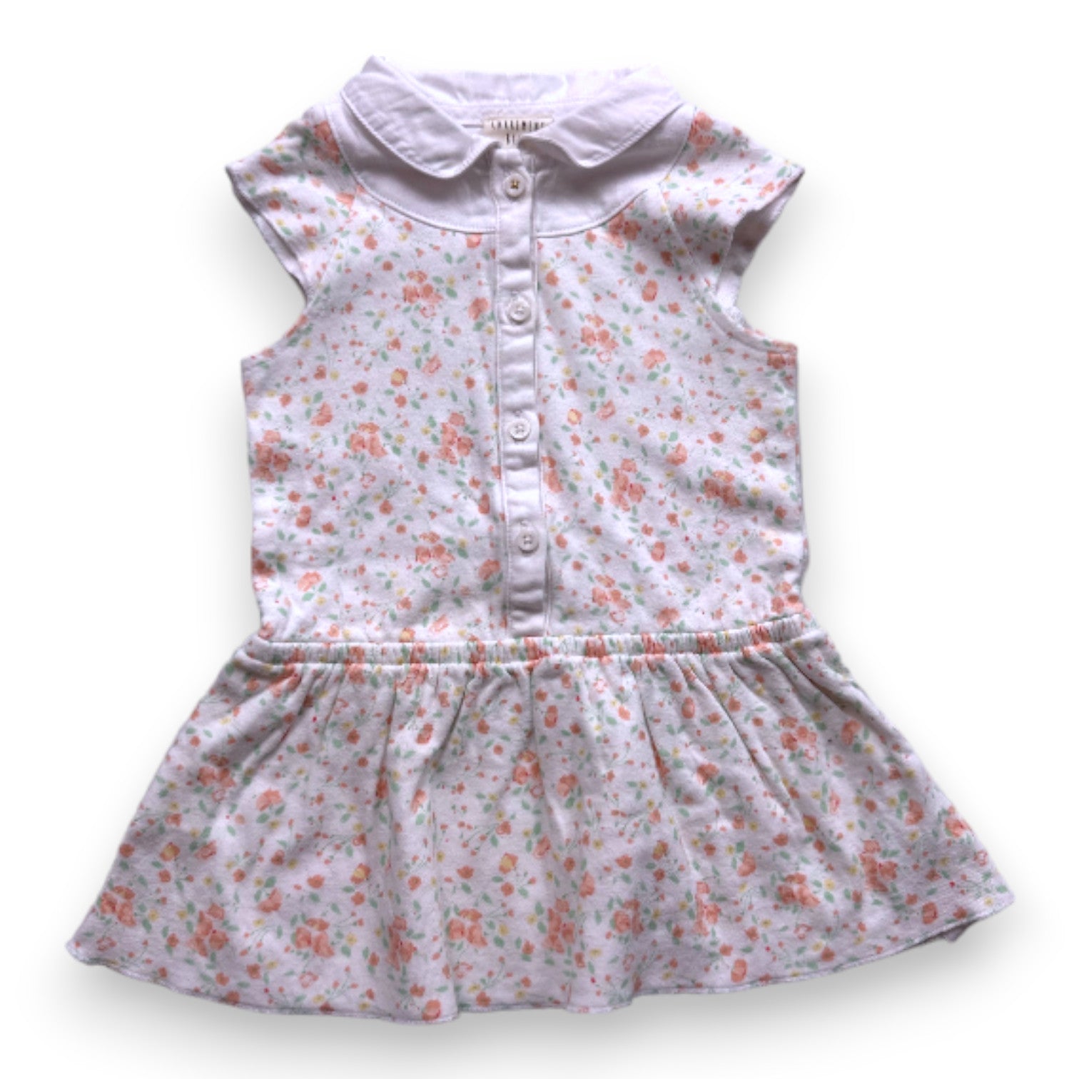 CARREMENT BEAU - Robe blanche à fleurs - 9 mois