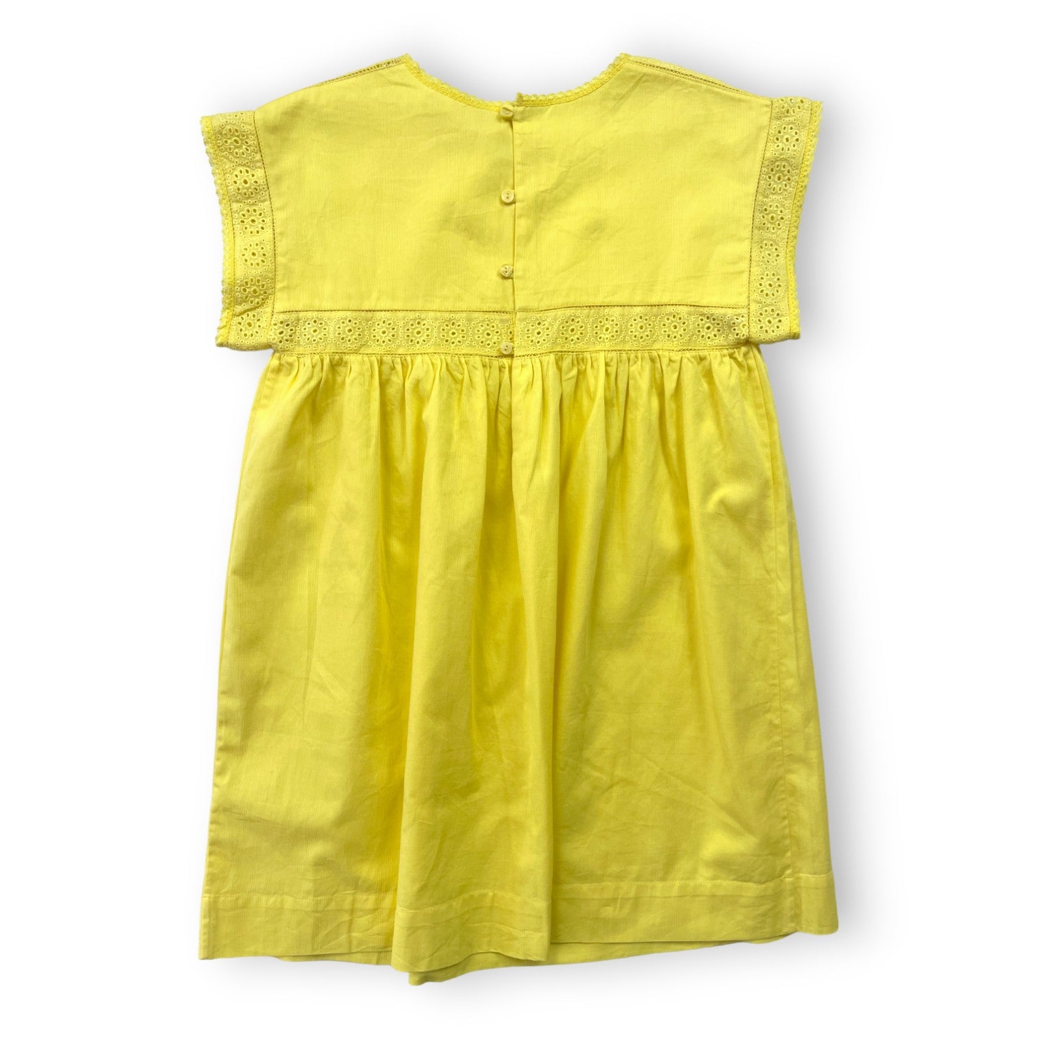 BONPOINT - Robe jaune citron détails dentelle (neuve) - 6 ans