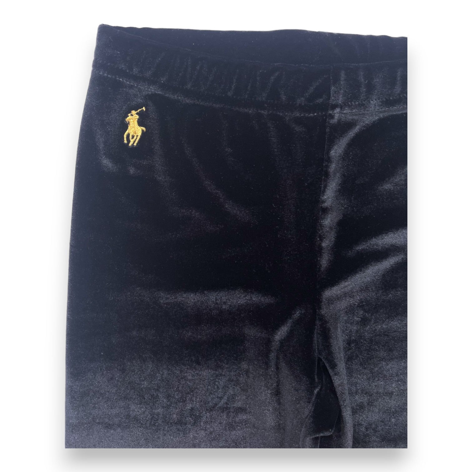 RALPH LAUREN - Legging en velours noir - 7 ans