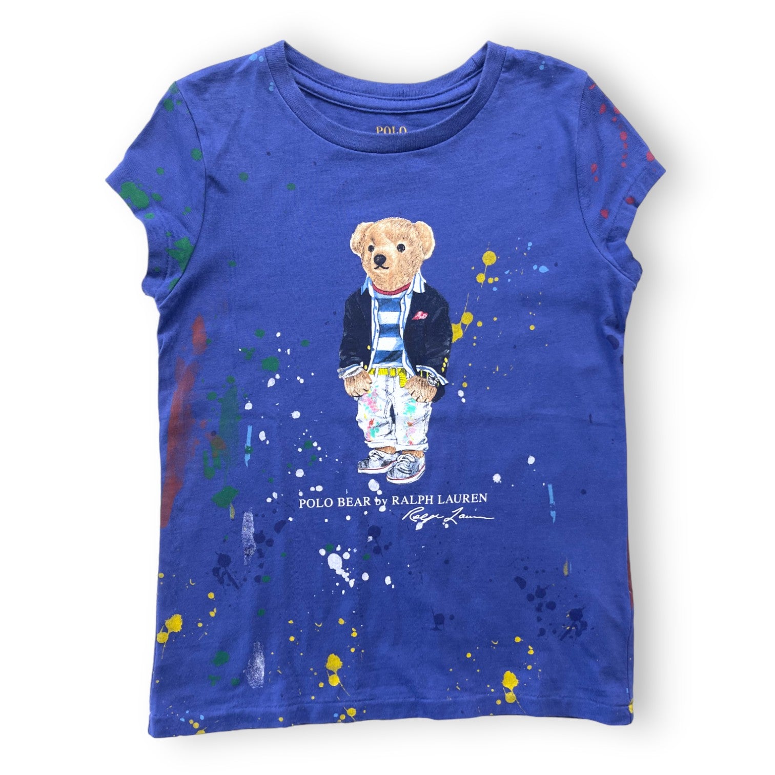 RALPH LAUREN - T shirt bleu polo bear - 6 ans