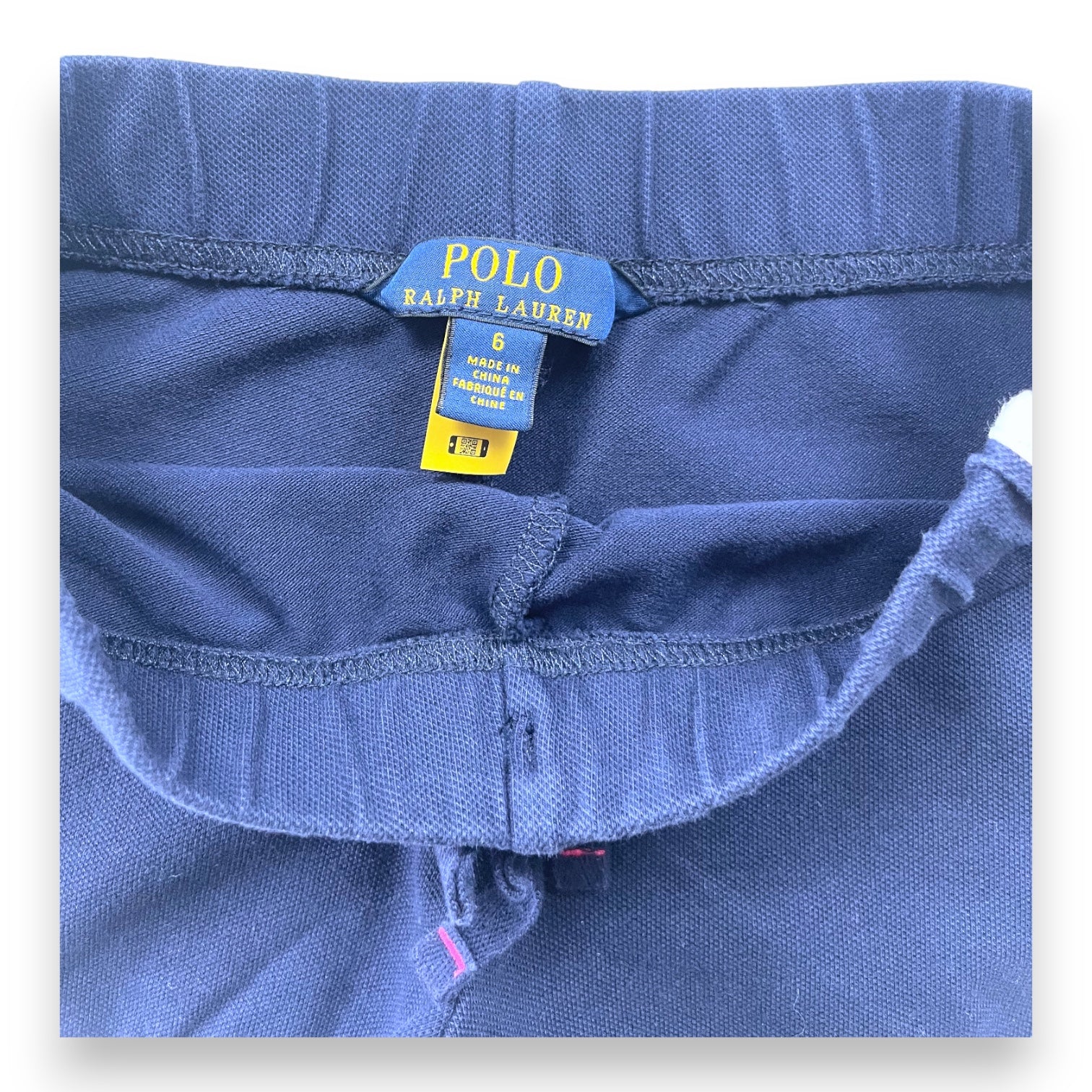 RALPH LAUREN - Short bleu marine liseré blanc - 6 ans