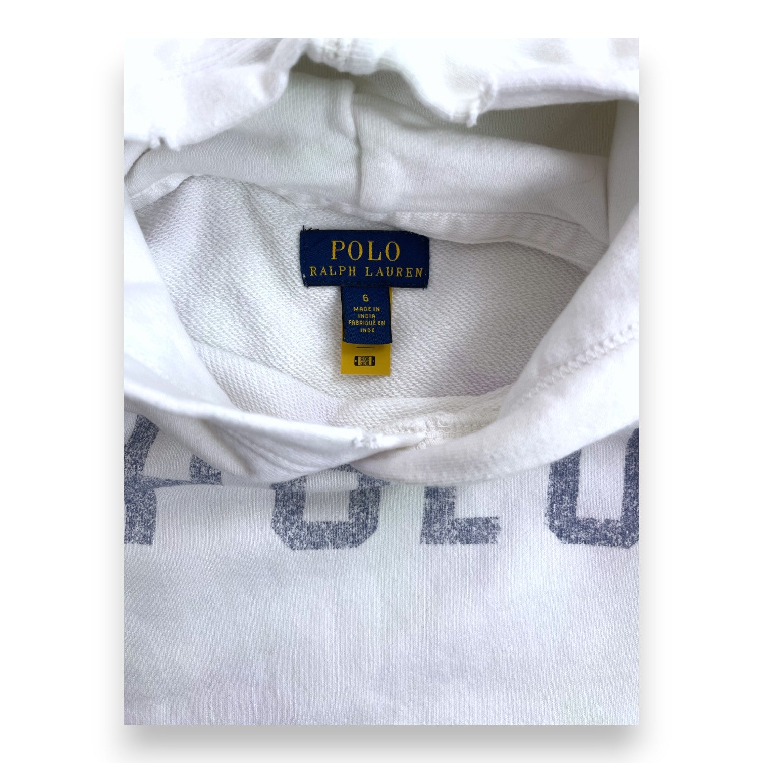 RALPH LAUREN - Sweat blanc "Polo" détails - 6 ans