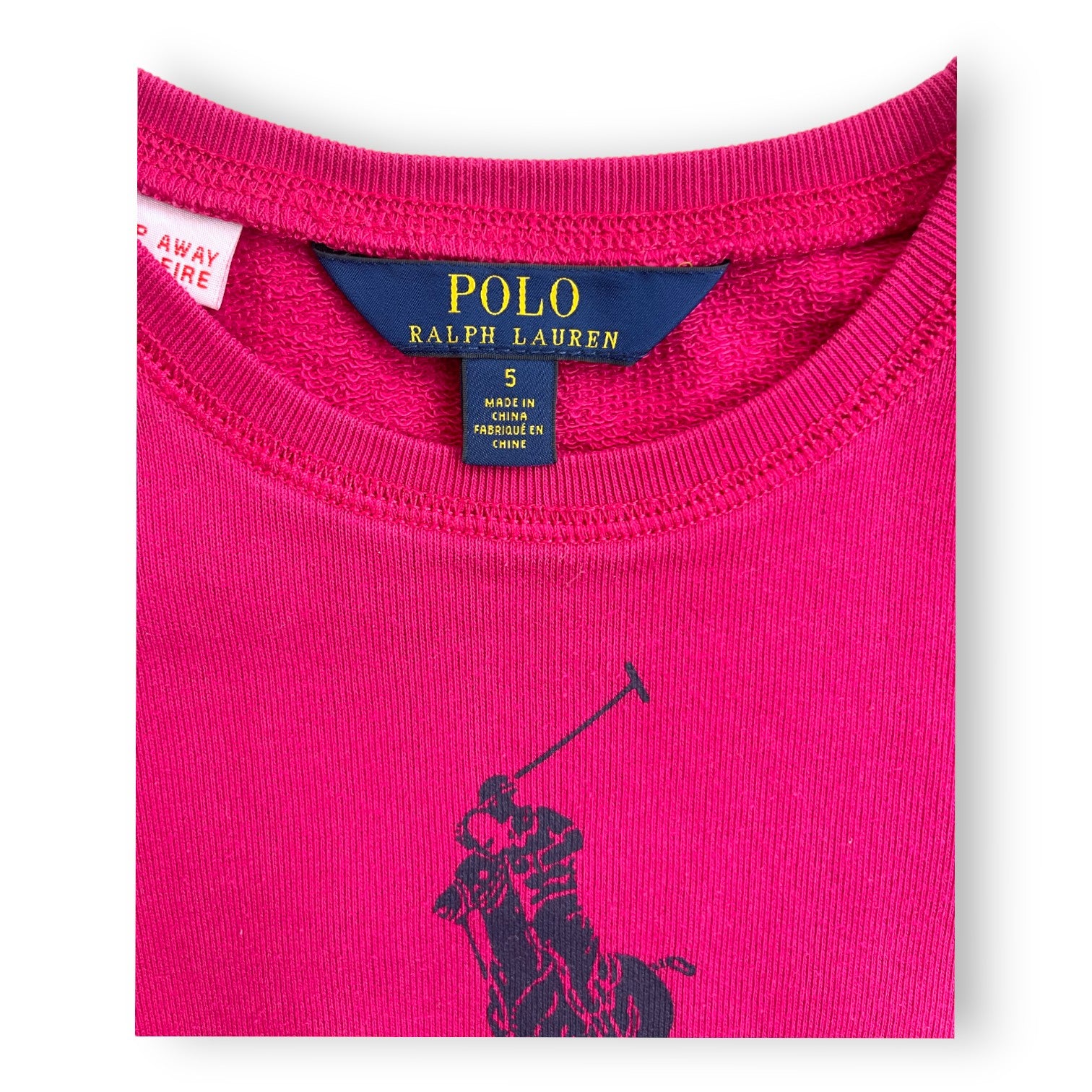 RALPH LAUREN - Sweatshirt rose "POLO" - 5 ans