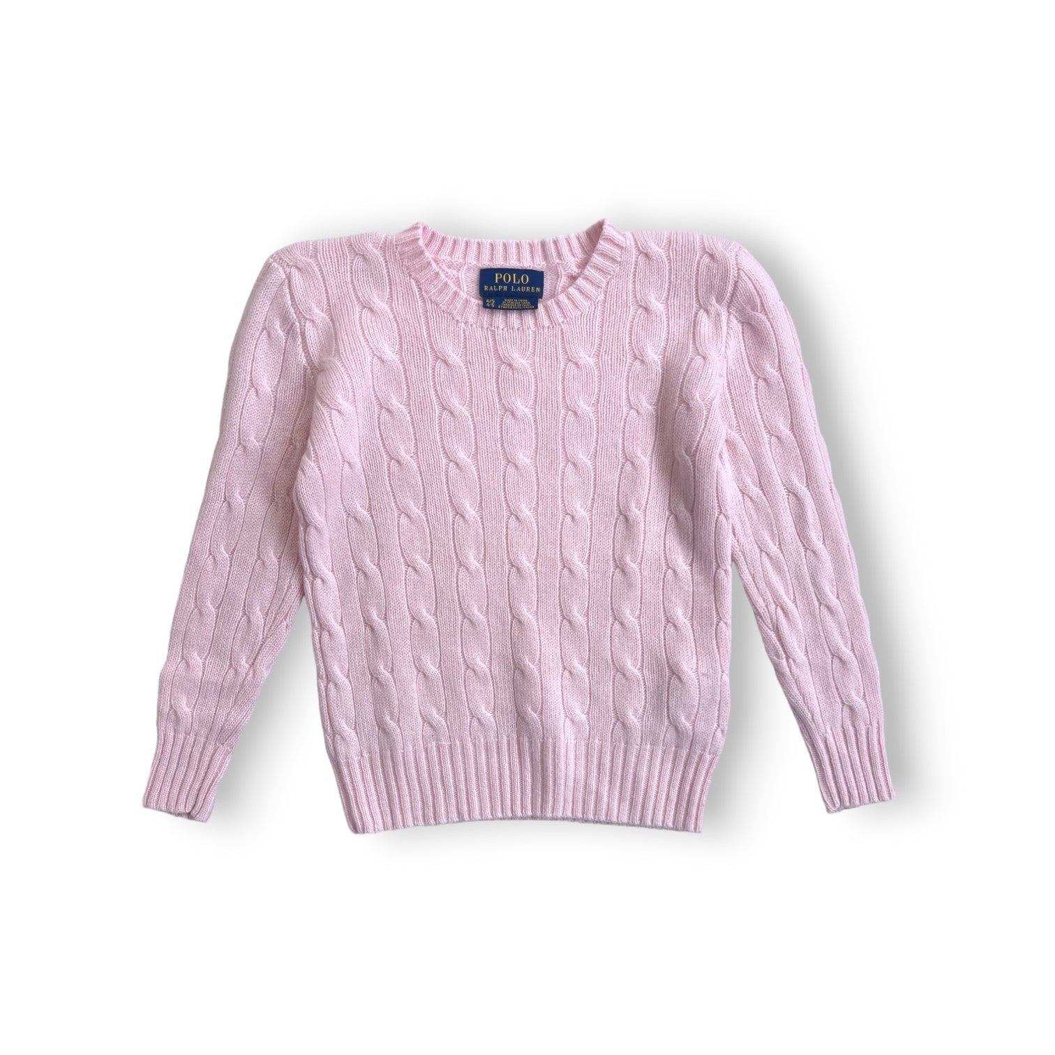 RALPH LAUREN - Pull rose clair en cachemire - 4/5 ans